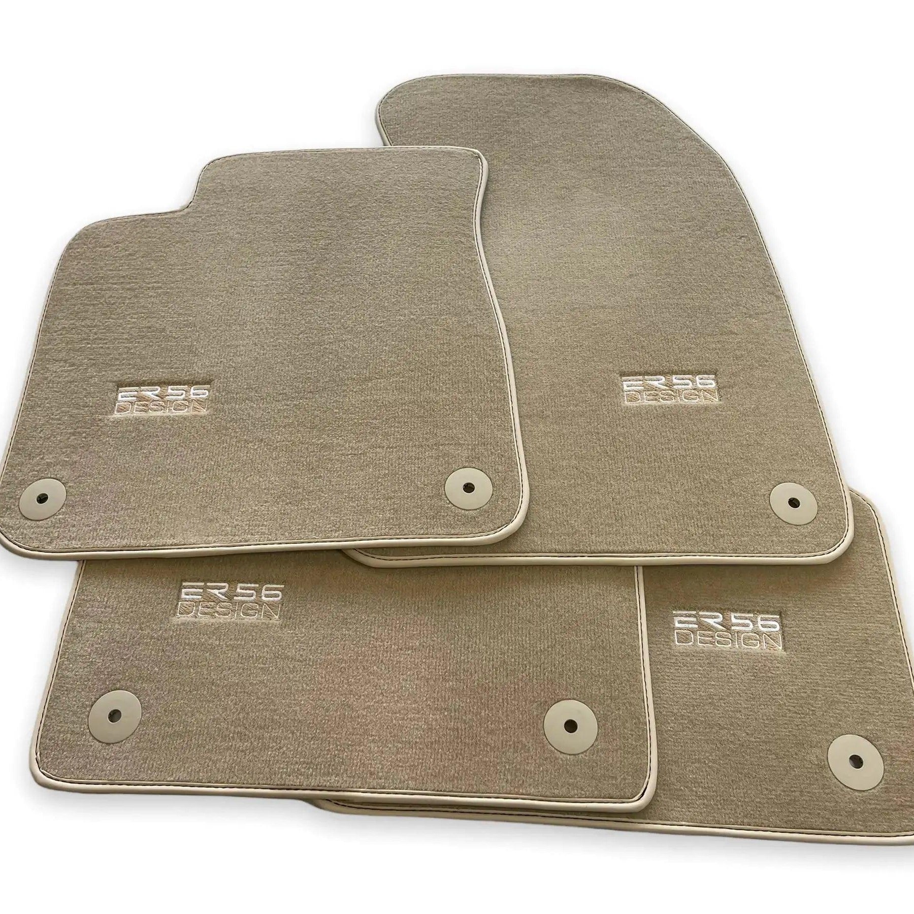 Beige Floor Mats for Audi Q8 e-tron (2023-2025) | ER56 Design - AutoWin