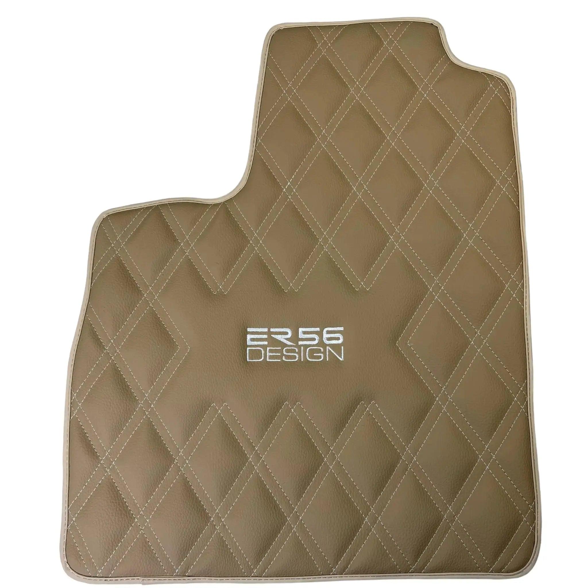 Beige Floor Mats for Bentley Continental GT (2018–2023) with Leather | ER56 Design - AutoWin