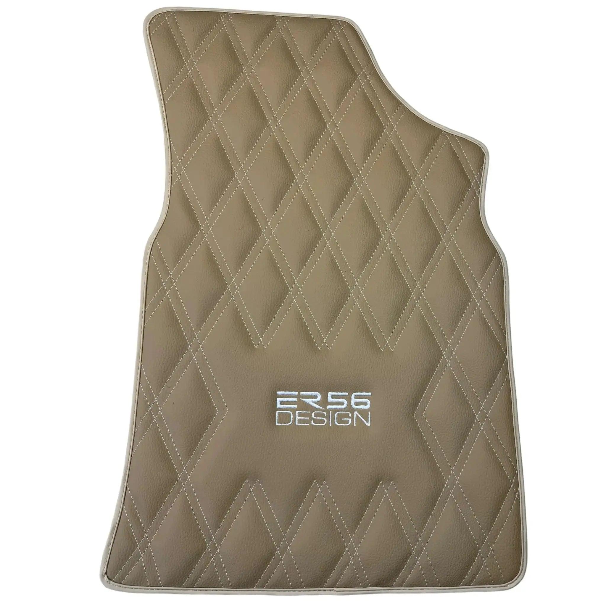 Beige Floor Mats for Bentley Continental GT (2018–2023) with Leather | ER56 Design - AutoWin