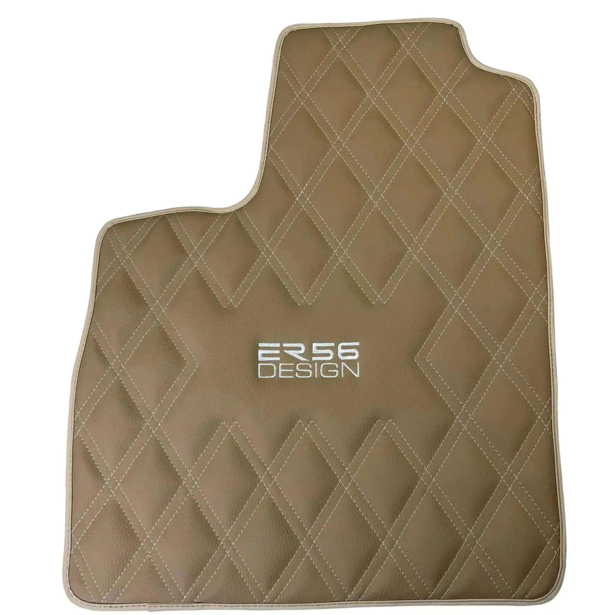 Beige Floor Mats for Bentley Continental GTC (2011–2018) with Leather | ER56 Design - AutoWin