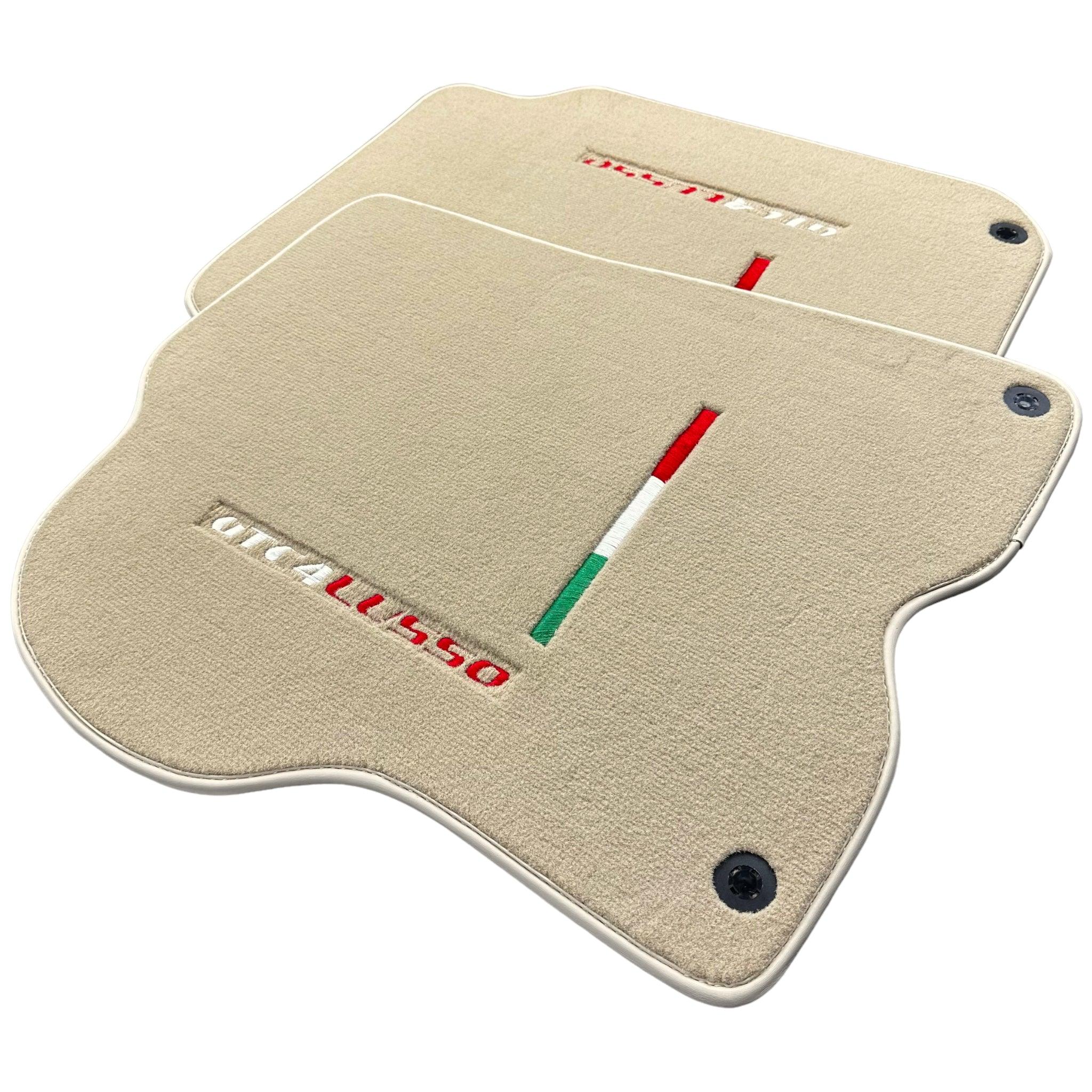 Beige Floor Mats for Ferrari GTC4 Lusso (2016-2023) Italian Edition