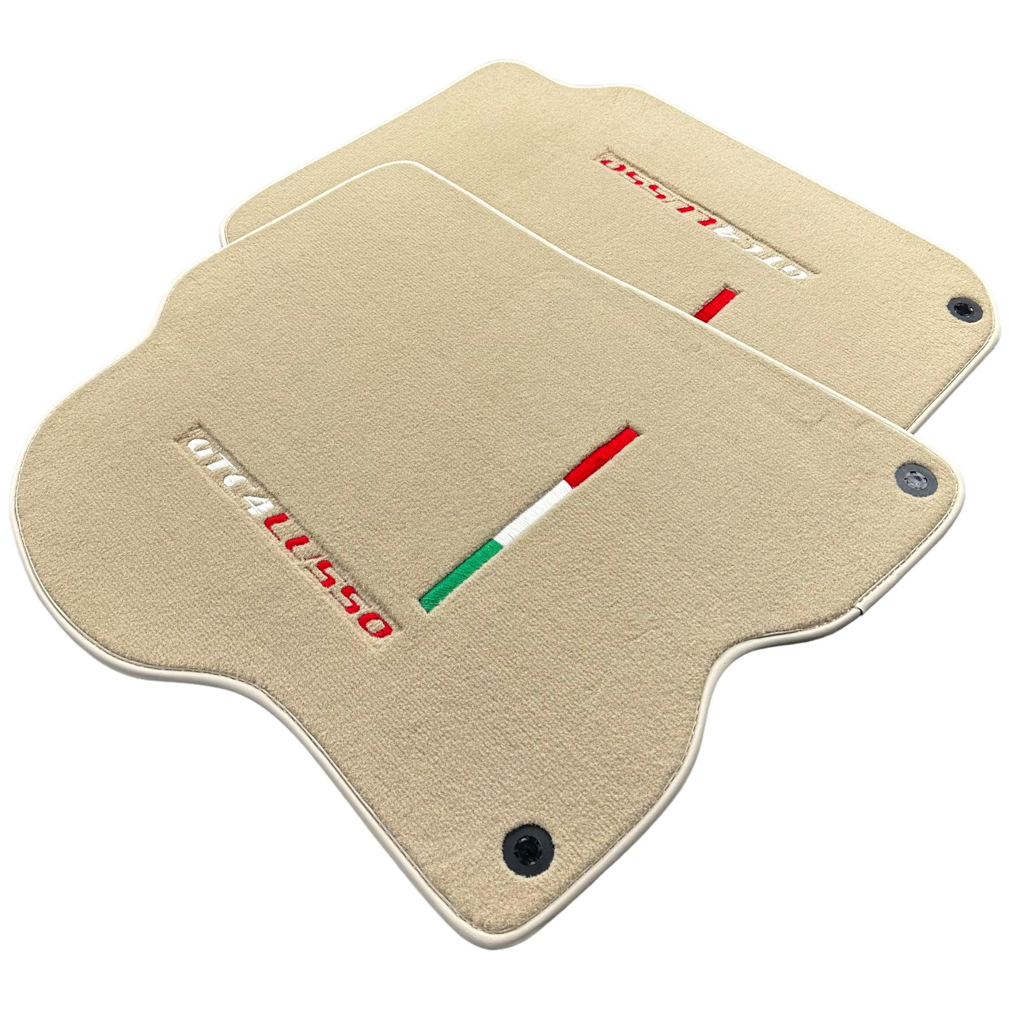 Beige Floor Mats for Ferrari GTC4 Lusso (2016-2023) Italian Edition