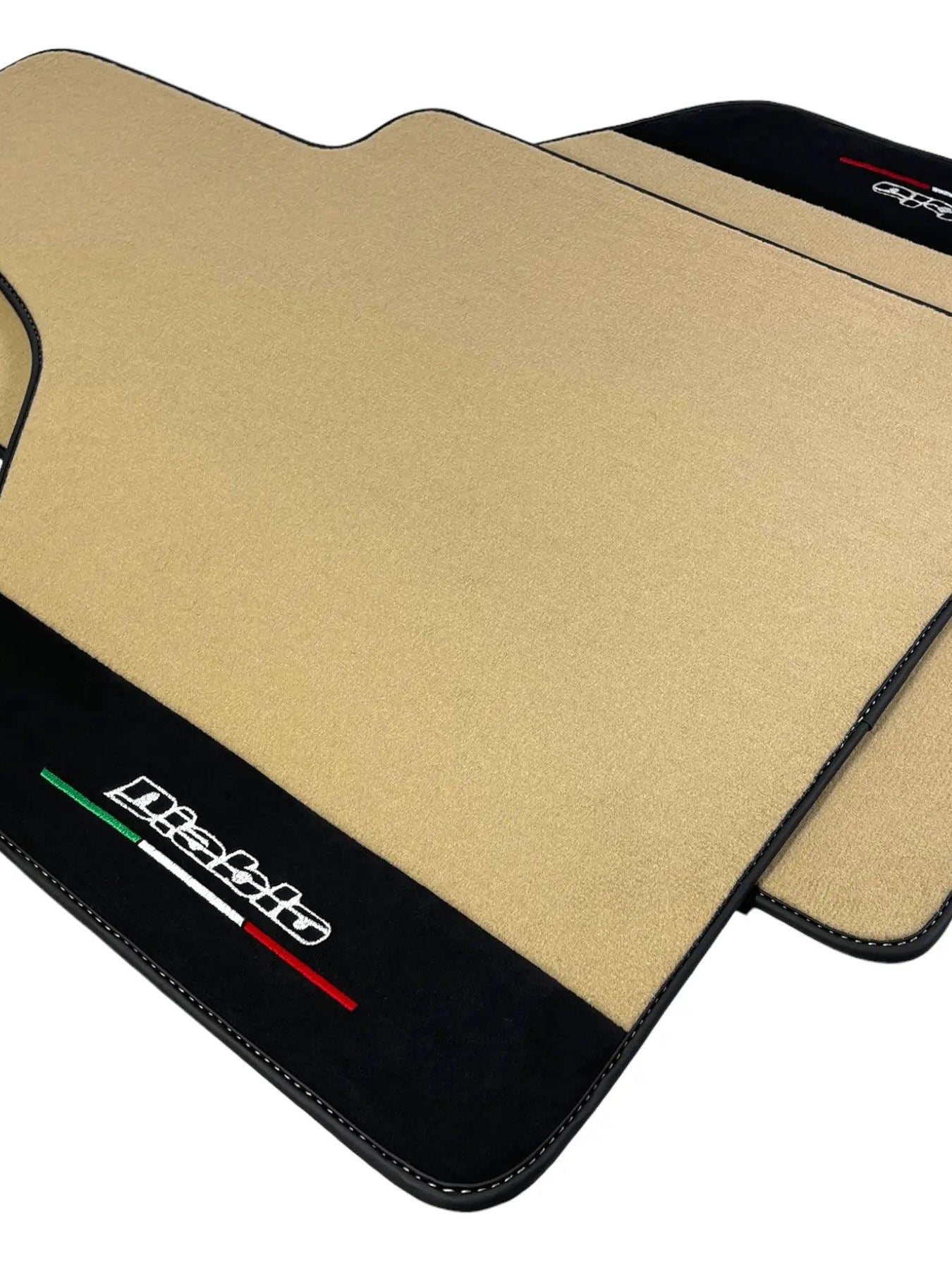 Beige Floor Mats for Lamborghini Diablo 1990-2001 With Alcantara Leather - AutoWin