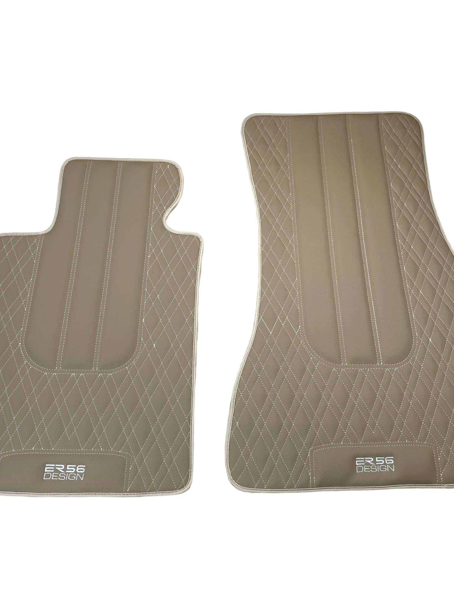 Beige Leather Floor Mats for BMW G30 Sedan (2016-2023) ER56 Design