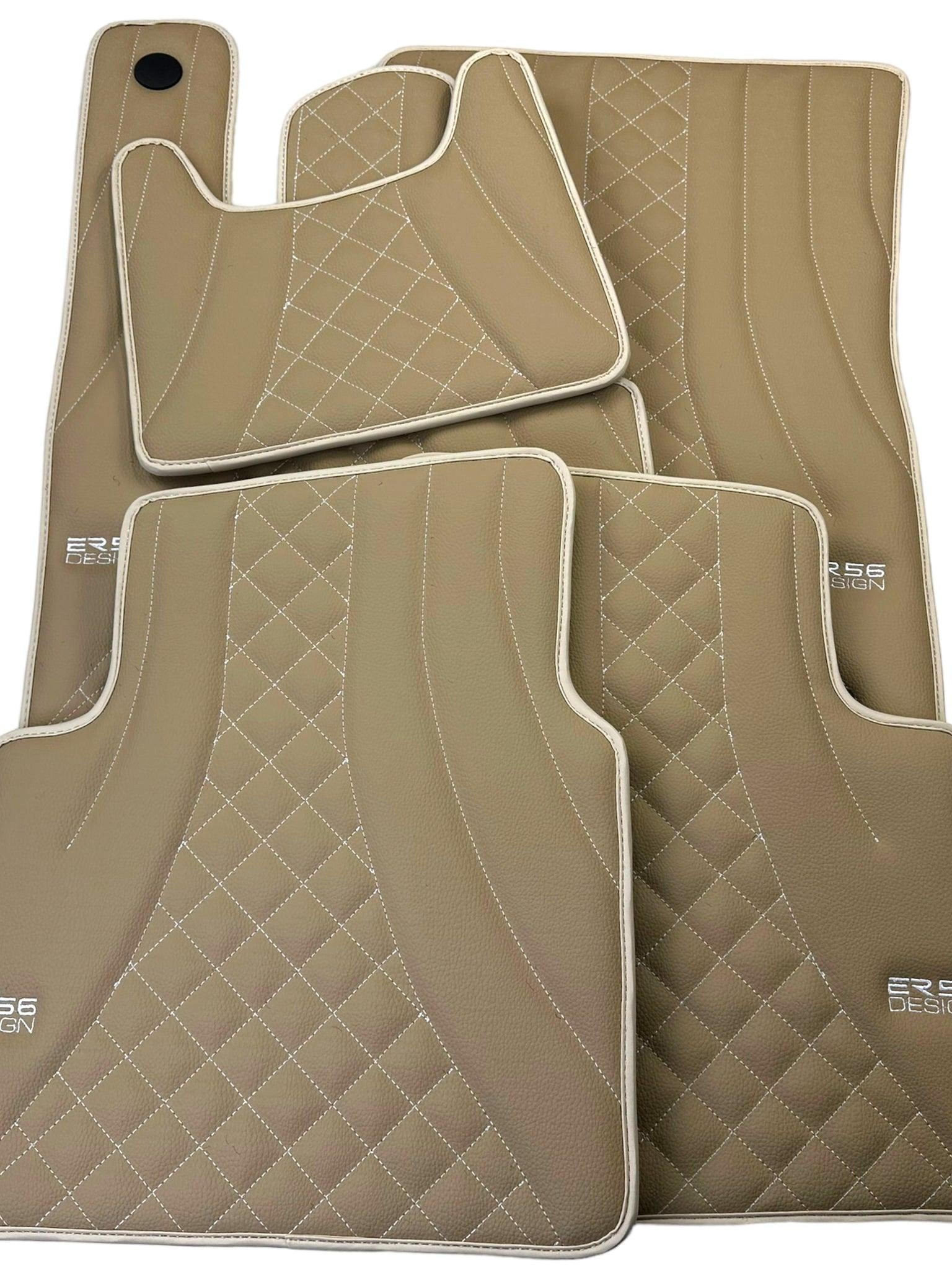 Beige Leather Floor Mats for Mercedes-Benz G Class W461 (1979-2008) ER56 Design