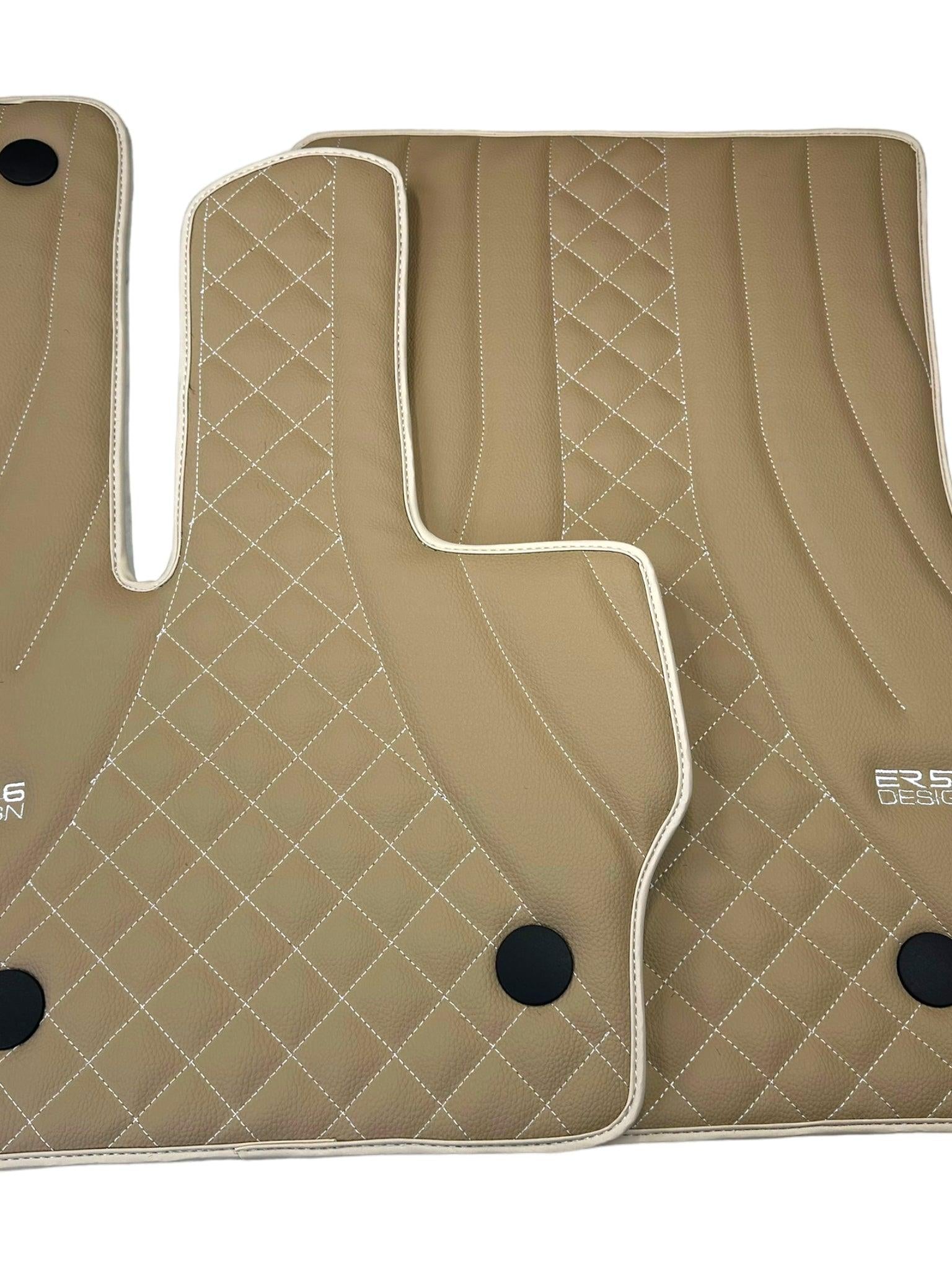 Beige Leather Floor Mats for Mercedes-Benz G Class W461 (1979-2008) ER56 Design
