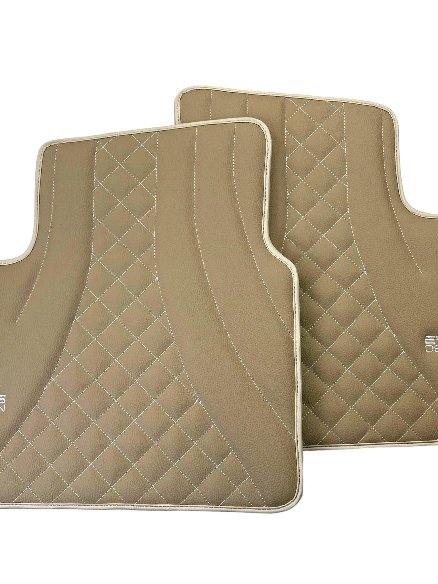 Beige Leather Floor Mats for Mercedes-Benz W463 (2018-2023) ER56 Design