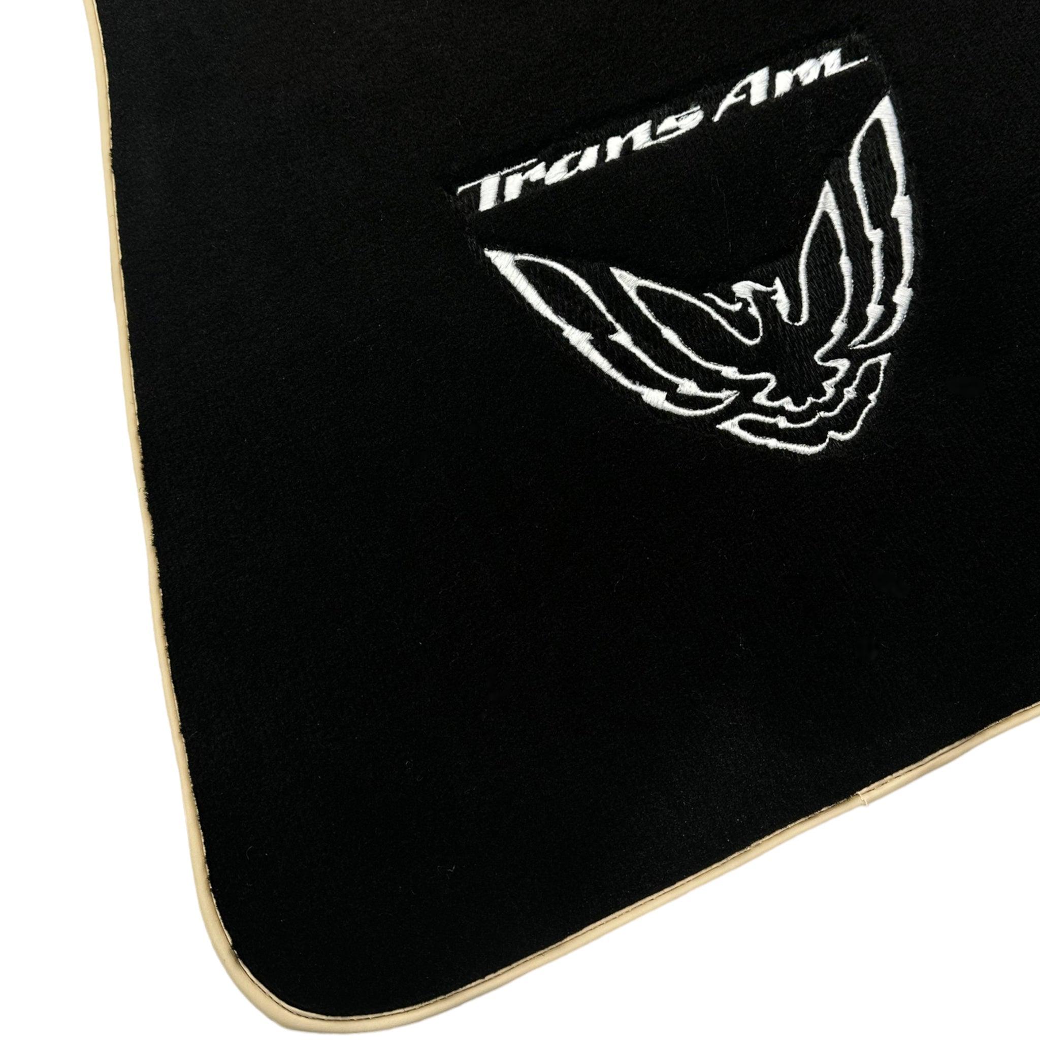 Black Floor Mats Beige Trim for Pontiac FireBird (1970-1981) Trans Am