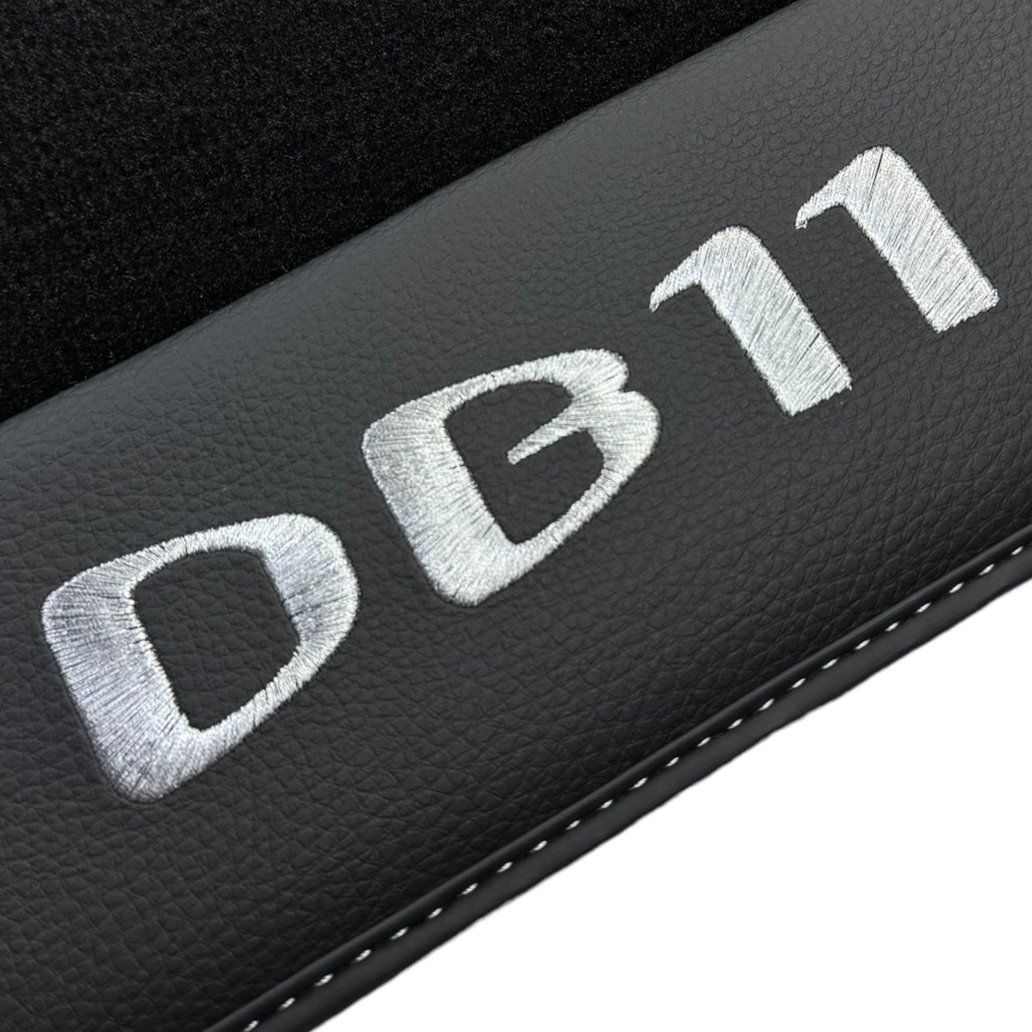Black Floor Mats for Aston Martin DB11 (2016–2023) with Leather