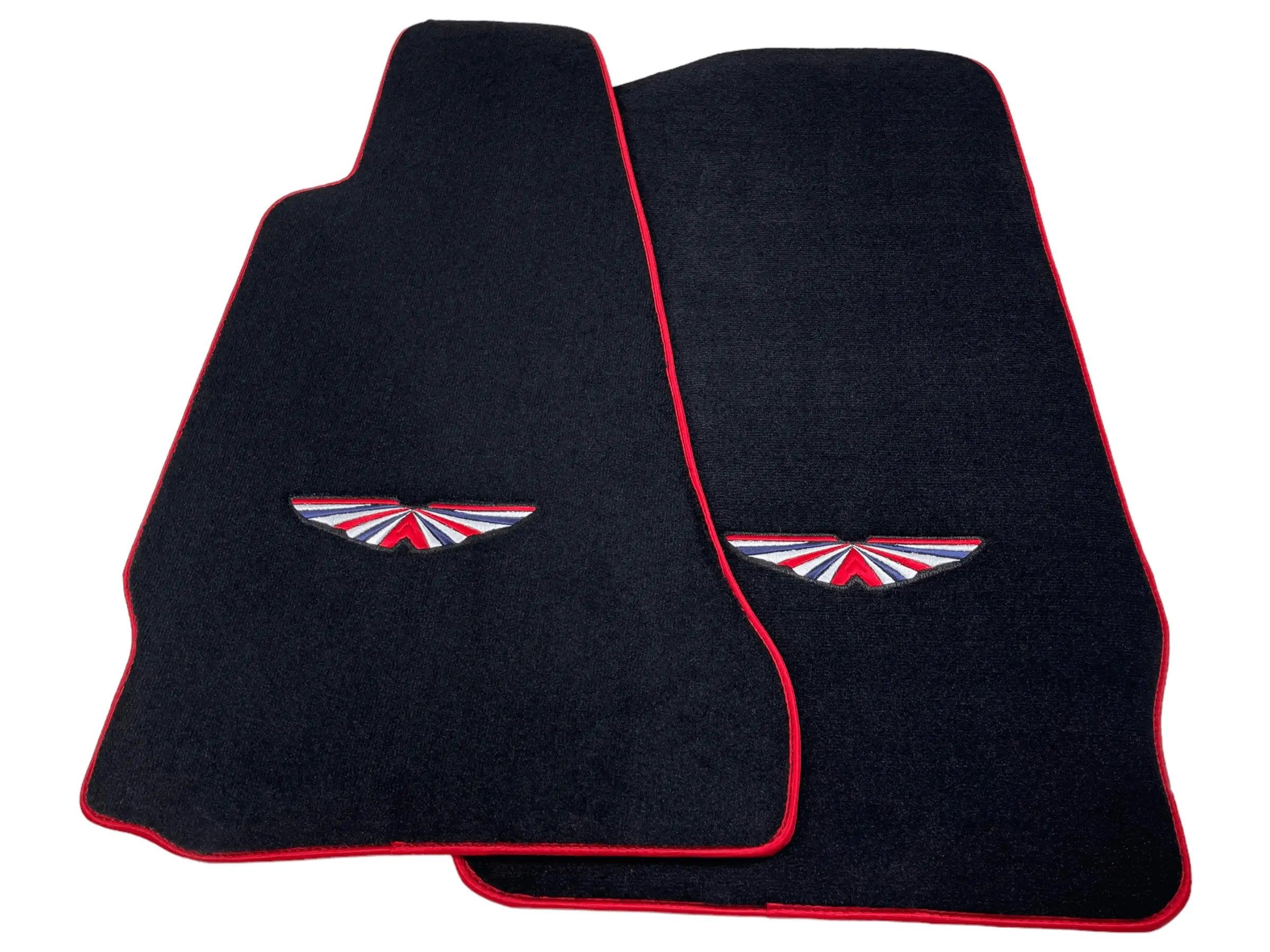 Black Floor Mats For Aston Martin DB9 (2004-2016) Red Trim - AutoWin
