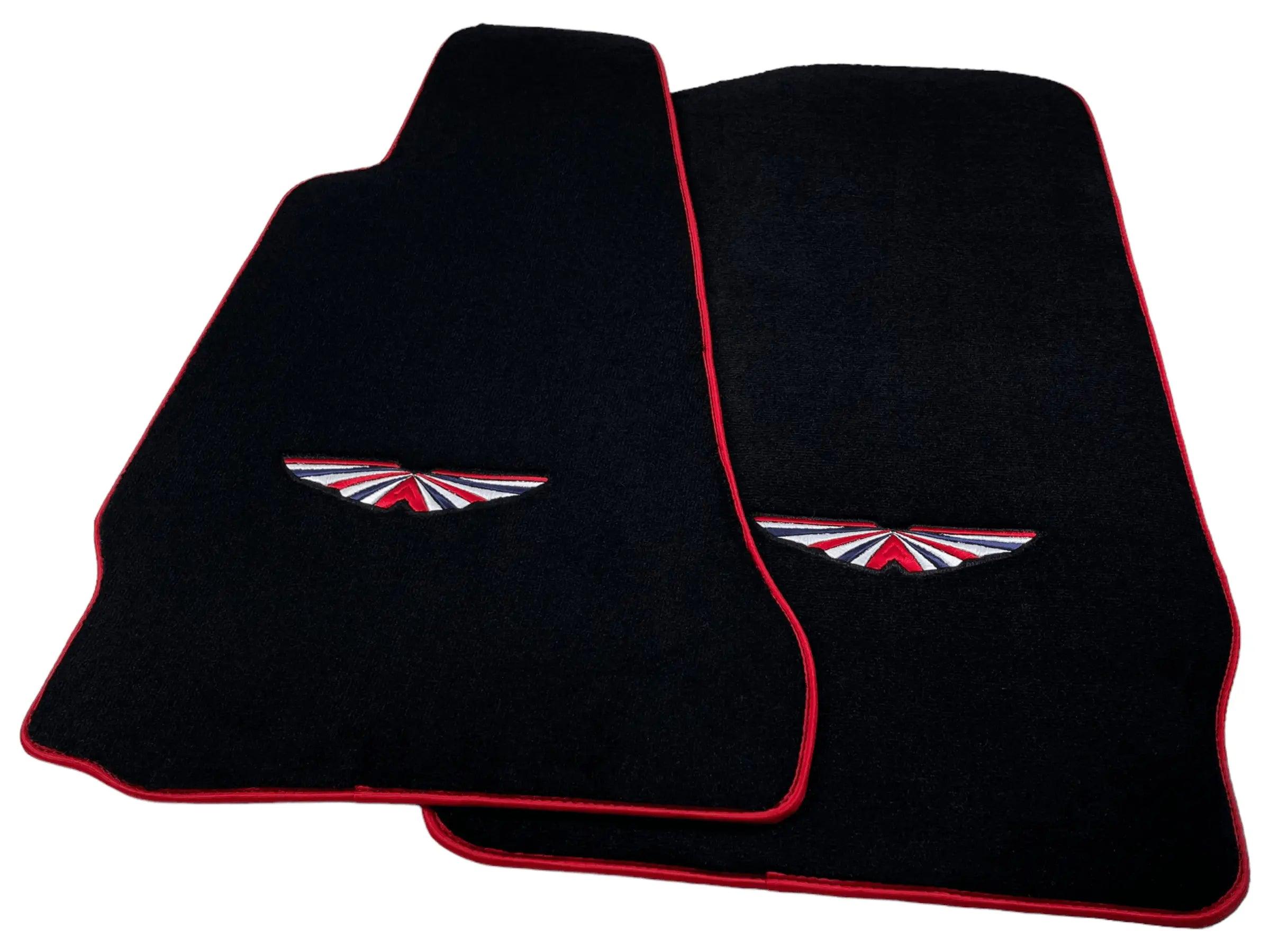 Black Floor Mats For Aston Martin DB9 (2004-2016) Red Trim - AutoWin