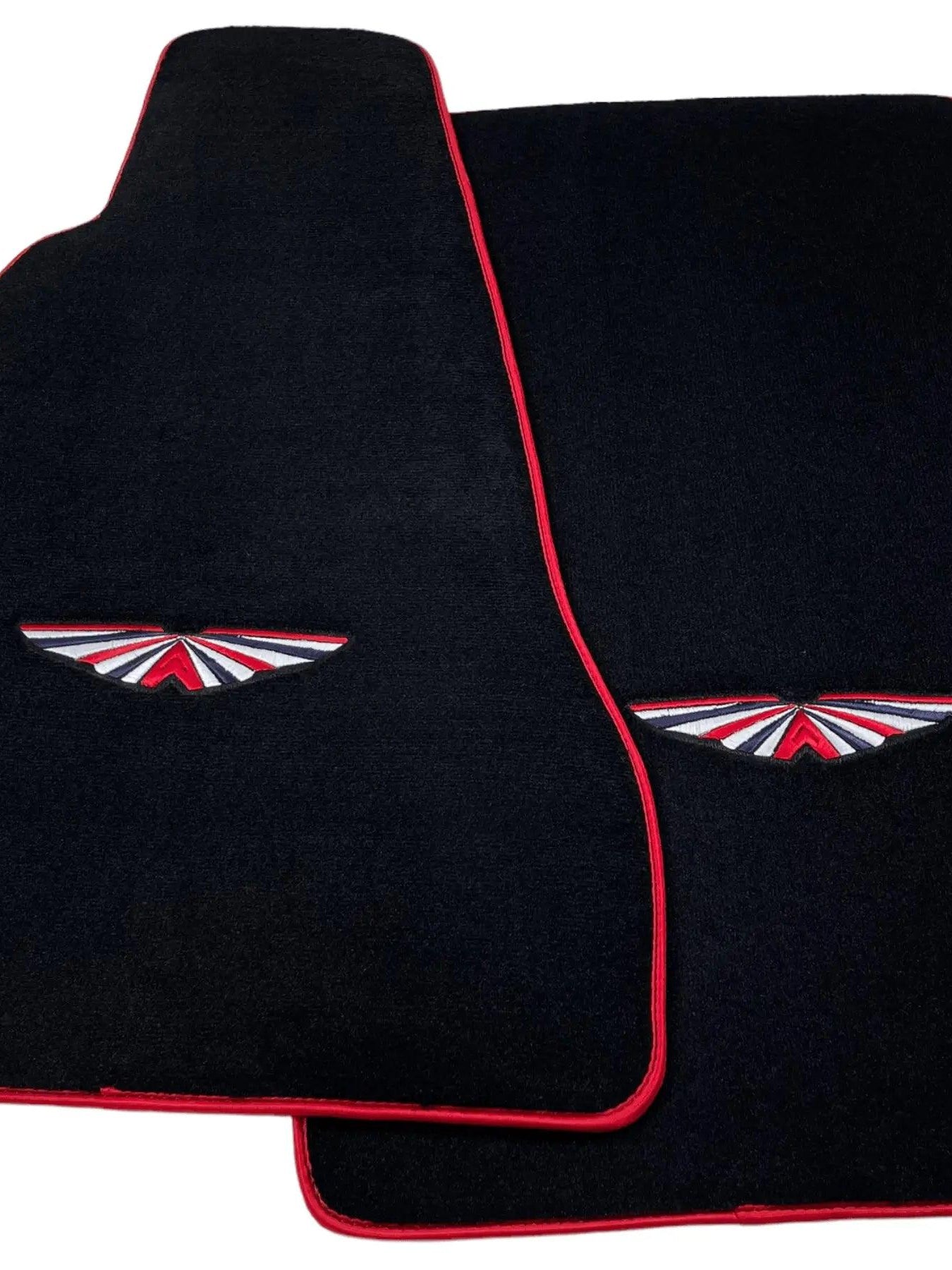 Black Floor Mats For Aston Martin Vanquish 2012-2022 Red Trim - AutoWin