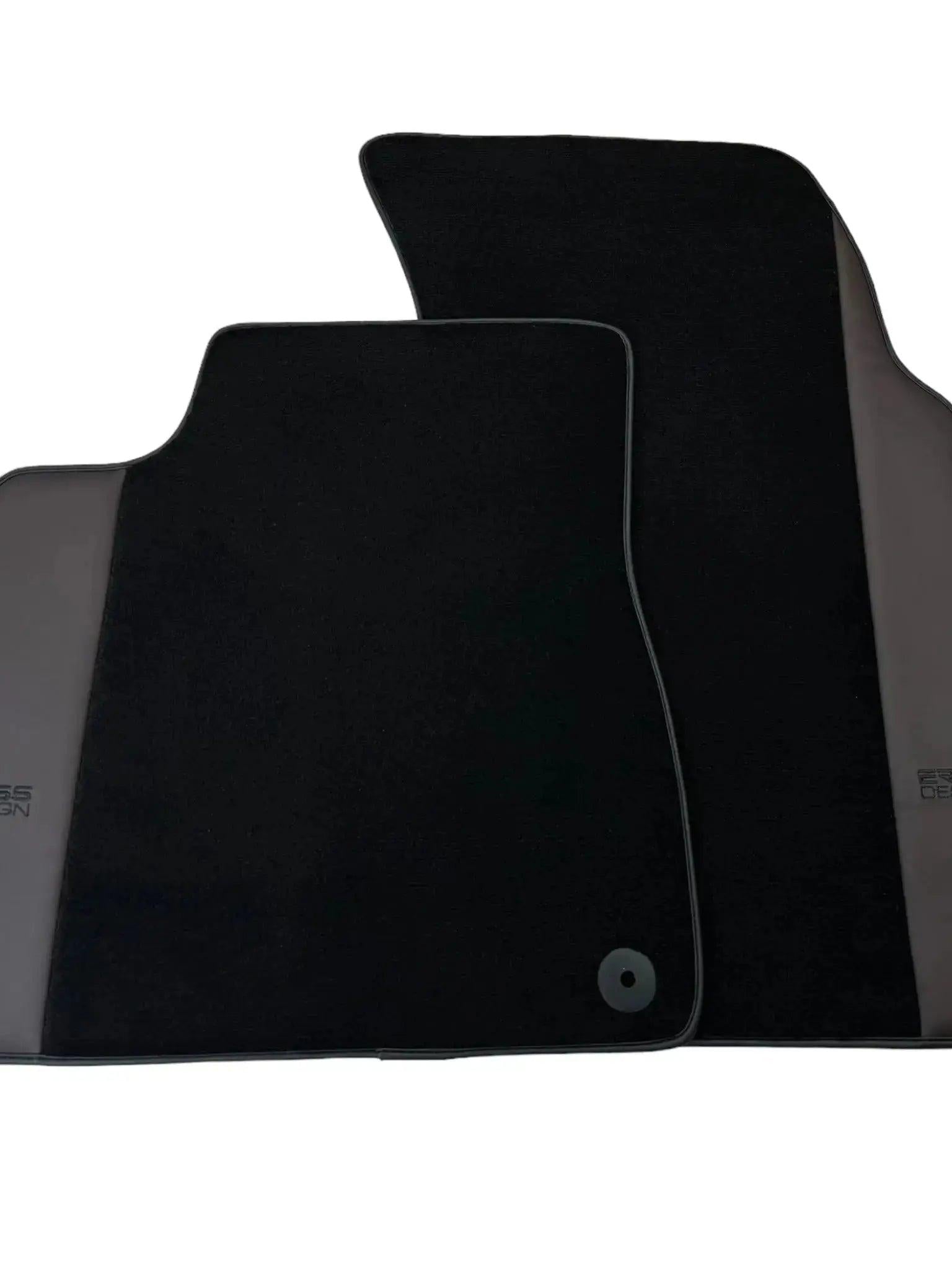Black Floor Mats for Audi Q8 e-tron (2023-2025) with Dark Brown Leather | ER56 Design