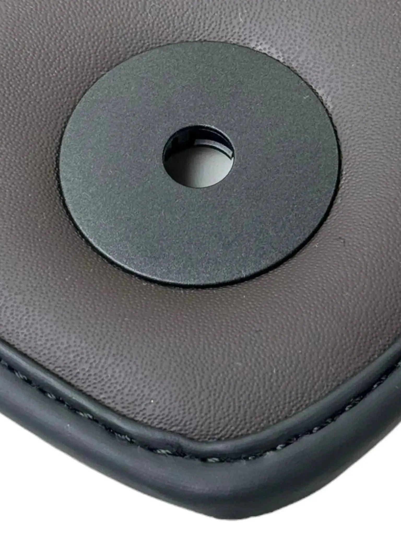 Black Floor Mats for Audi Q8 e-tron Sportback (2023-2025) with Dark Brown Leather | ER56 Design