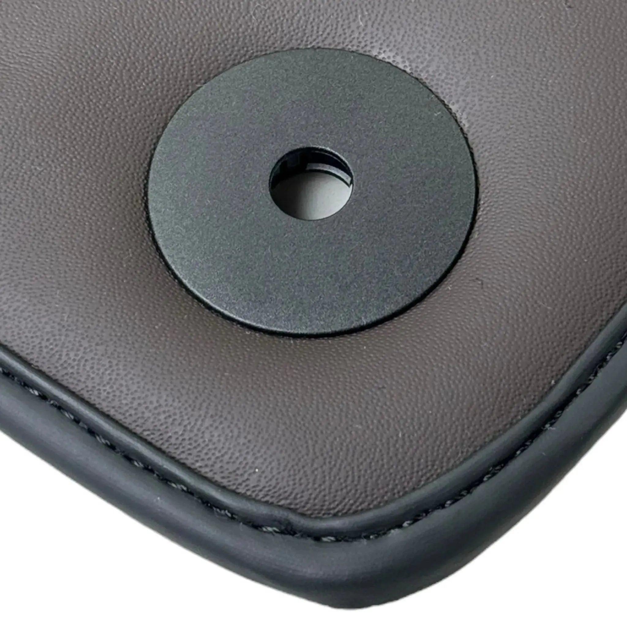 Black Floor Mats for Bentley Bentayga (2015-2023) with Dark Brown Leather | ER56 Design - AutoWin