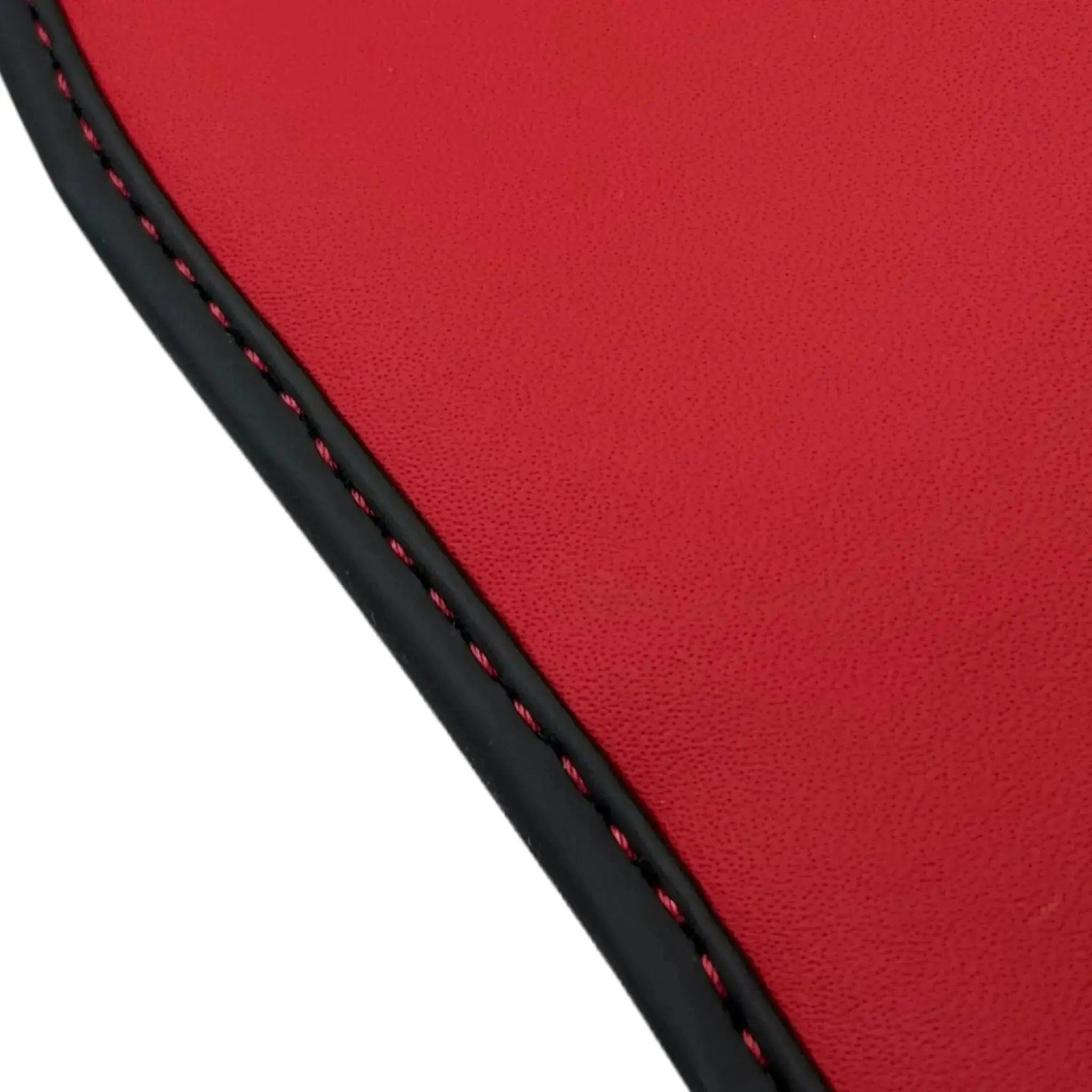 Black Floor Mats for Bentley Bentayga (2015-2023) with Red Leather | ER56 Design - AutoWin