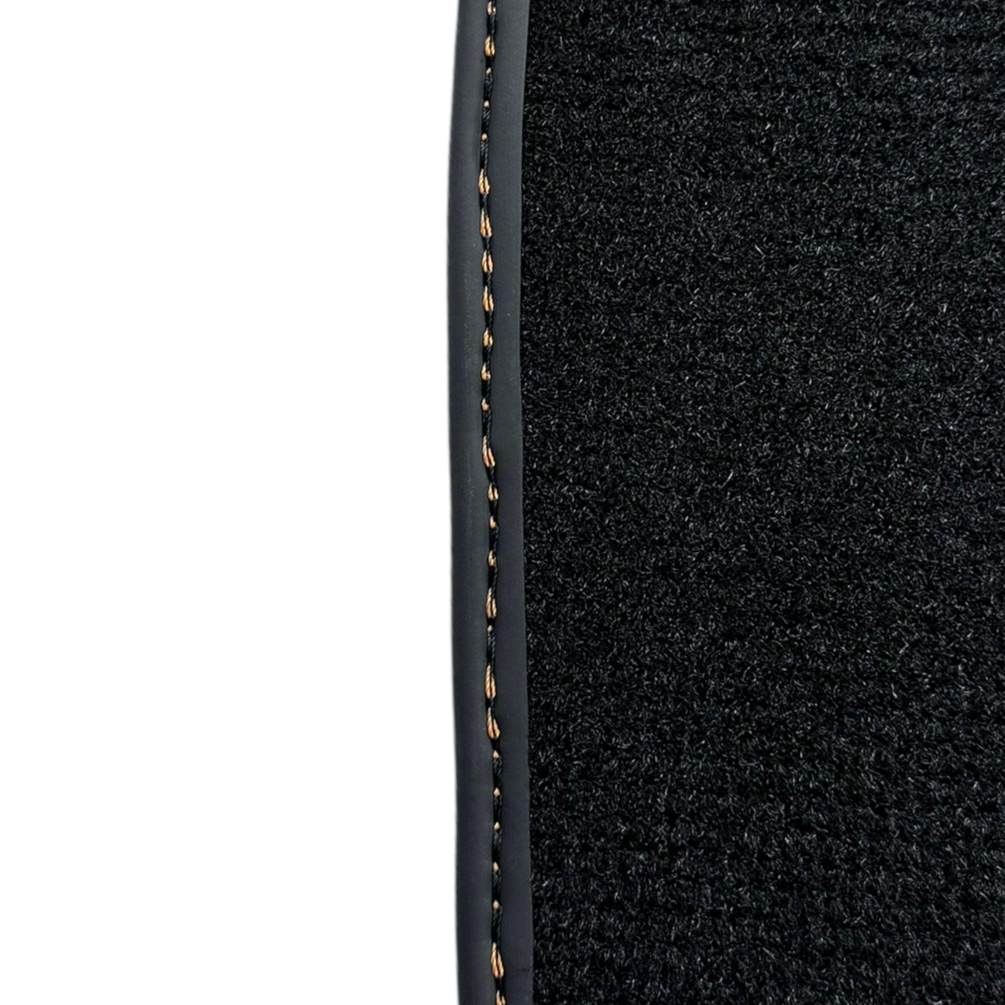 Black Floor Mats For Bentley Continental GT (2018–2023) with Orange Alcantara Leather