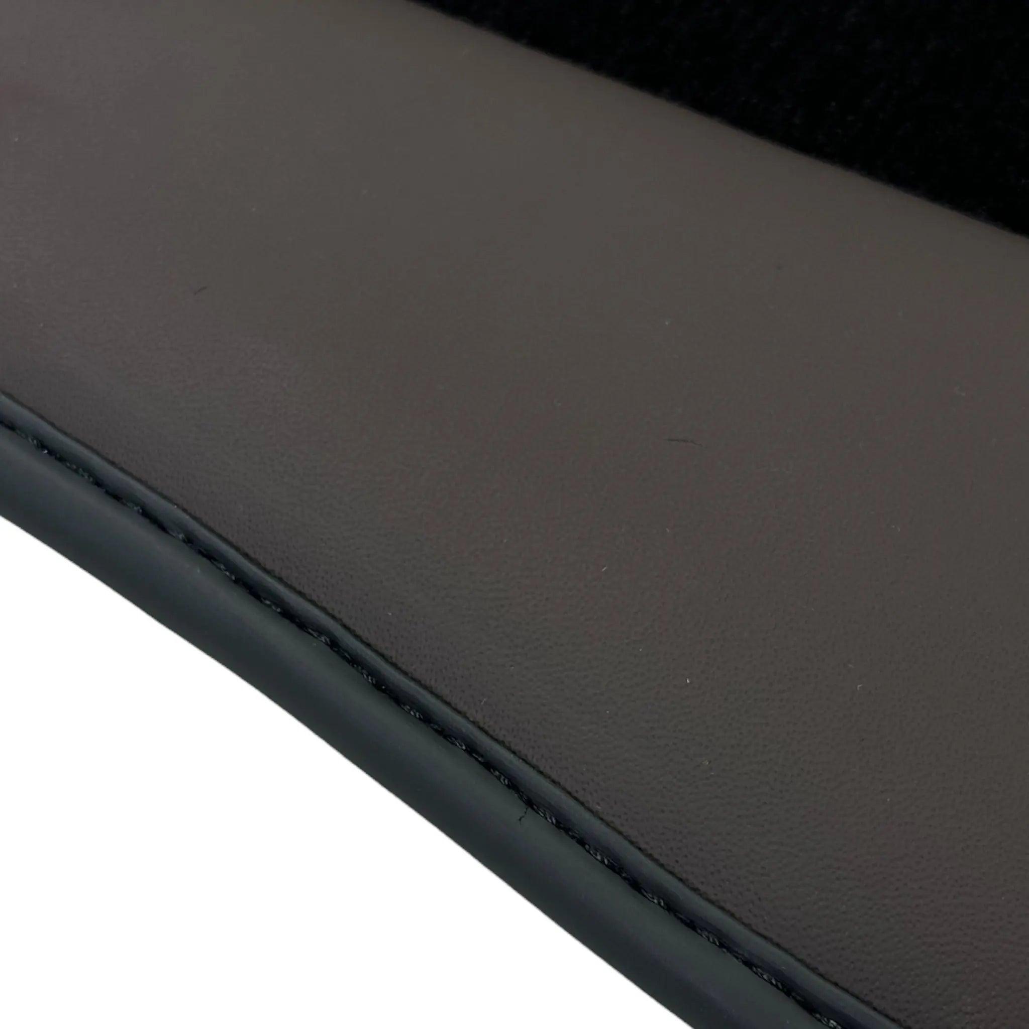 Black Floor Mats for Bentley Continental GT (2003–2011) with Dark Brown Leather | ER56 Design