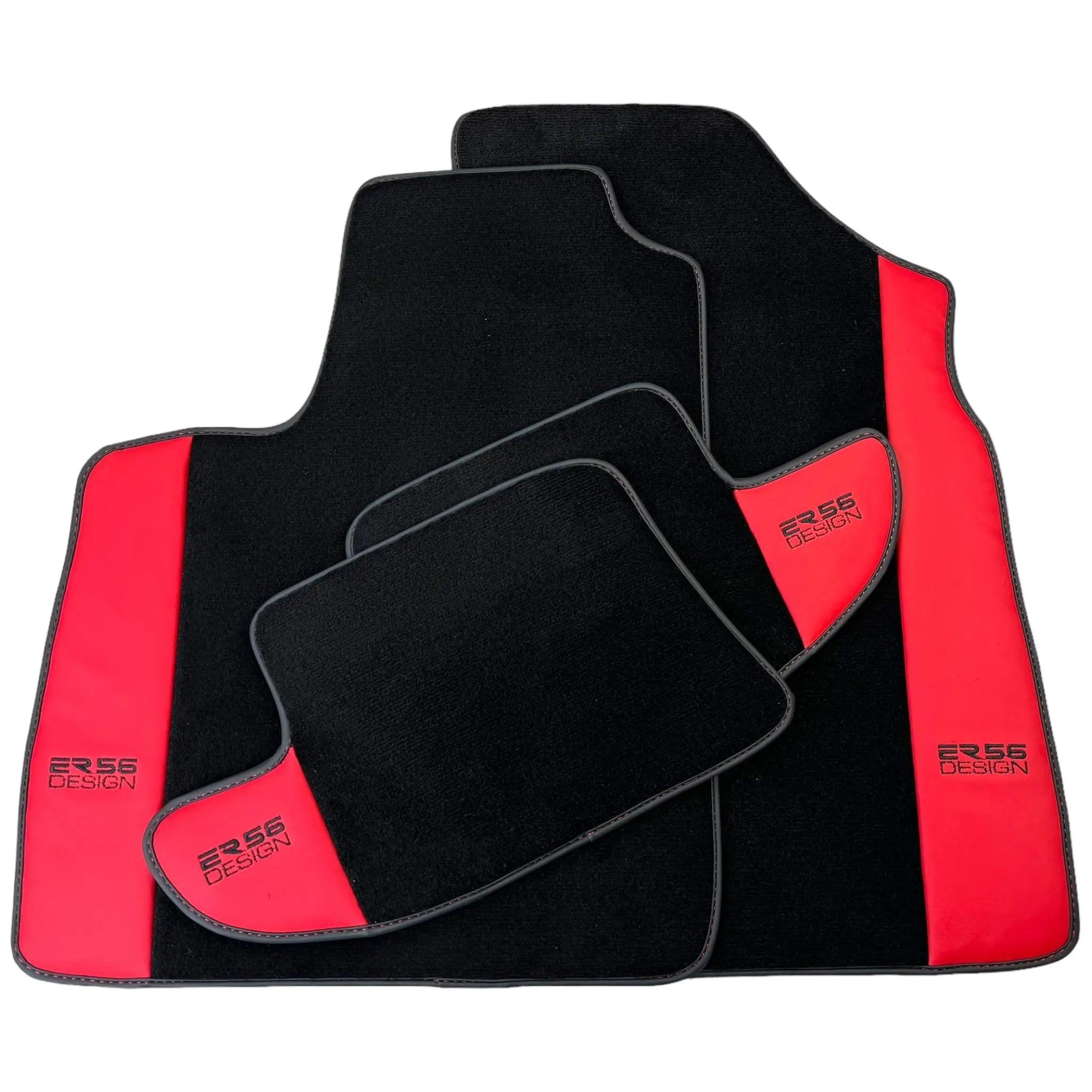 Black Floor Mats for Bentley Continental GT (2003–2011) with Red Leather | ER56 Design