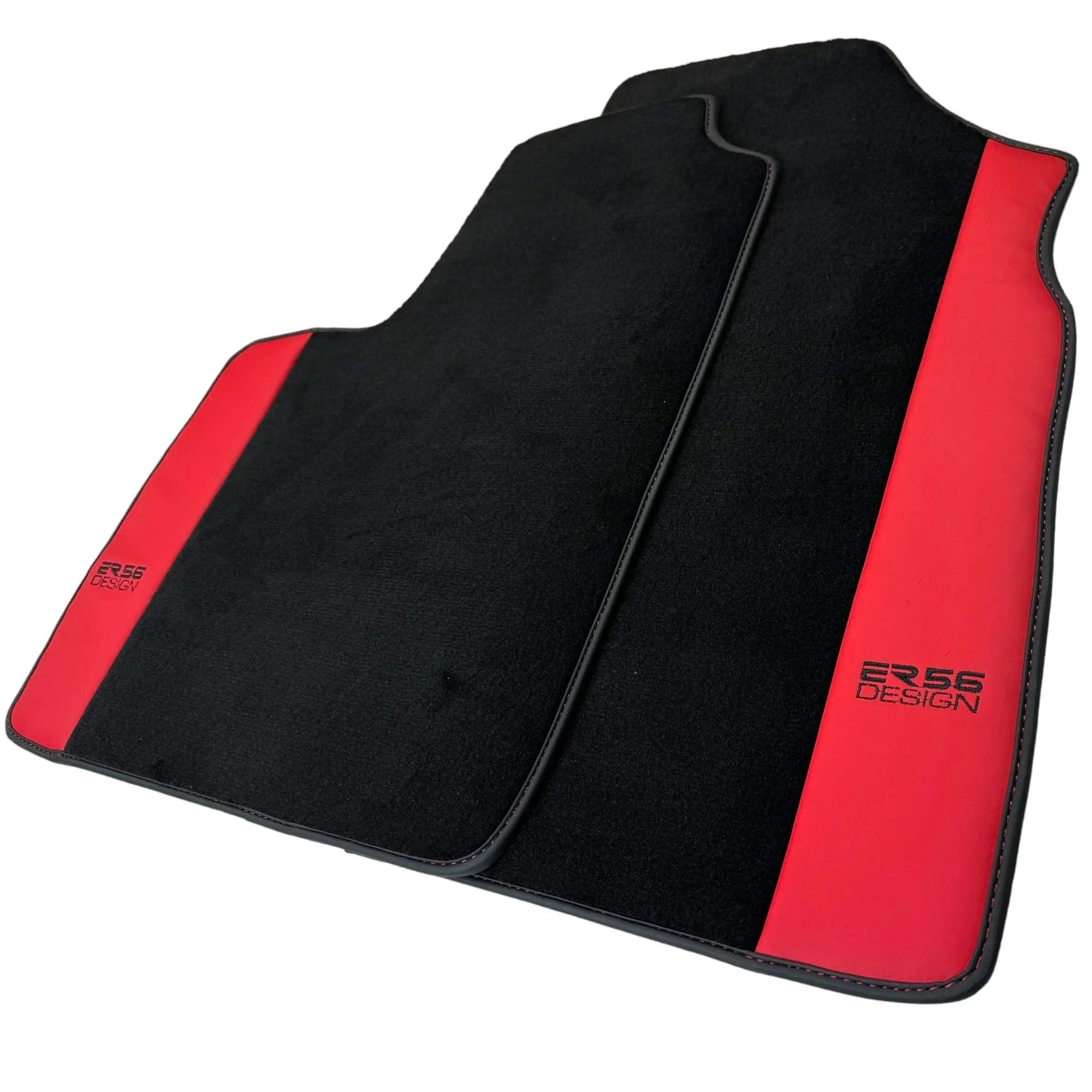 Black Floor Mats for Bentley Continental GT (2003–2011) with Red Leather | ER56 Design
