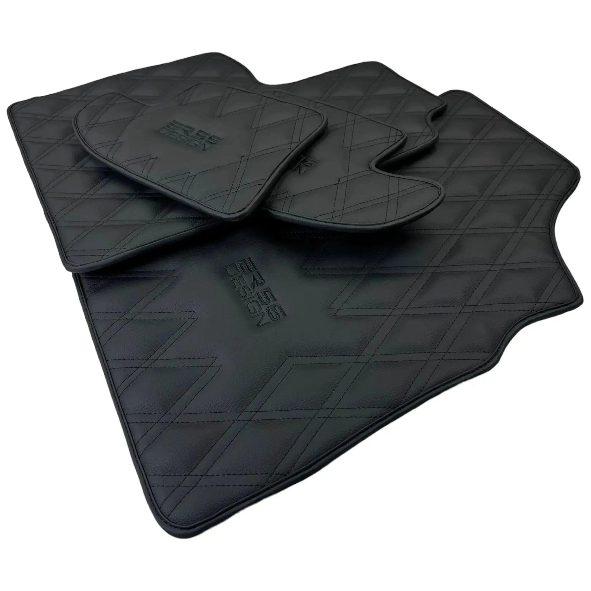 Black Floor Mats for Bentley Continental GT (2011–2018) with Leather | ER56 Design - AutoWin