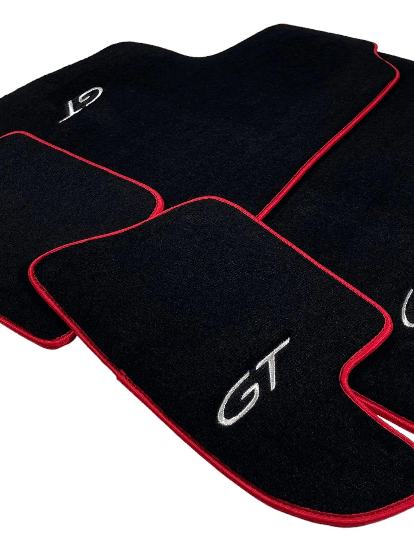 Black Floor Mats For Bentley Continental Gt 20042017 With Red Trim - AutoWin