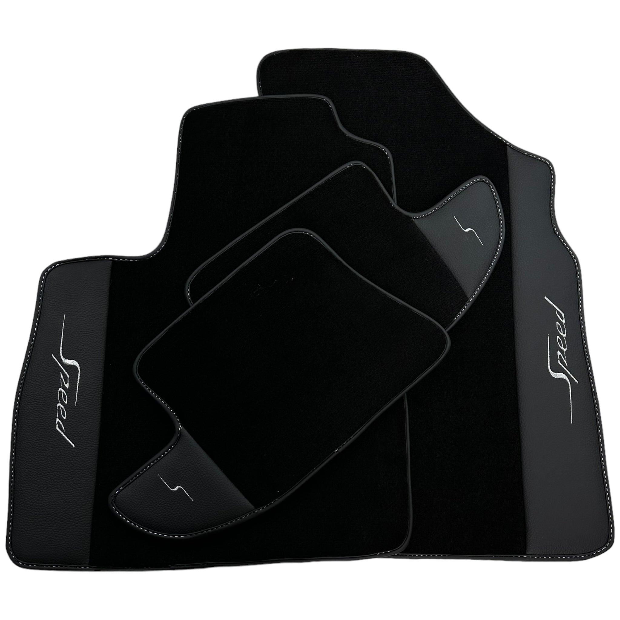 Black Floor Mats For Bentley Continental GT (2018–2023) with Leather