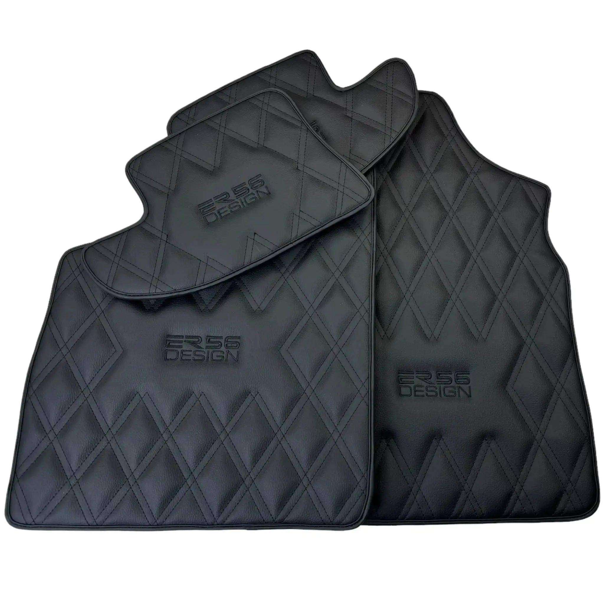 Black Floor Mats for Bentley Continental GTC (2006–2011) with Leather | ER56 Design - AutoWin