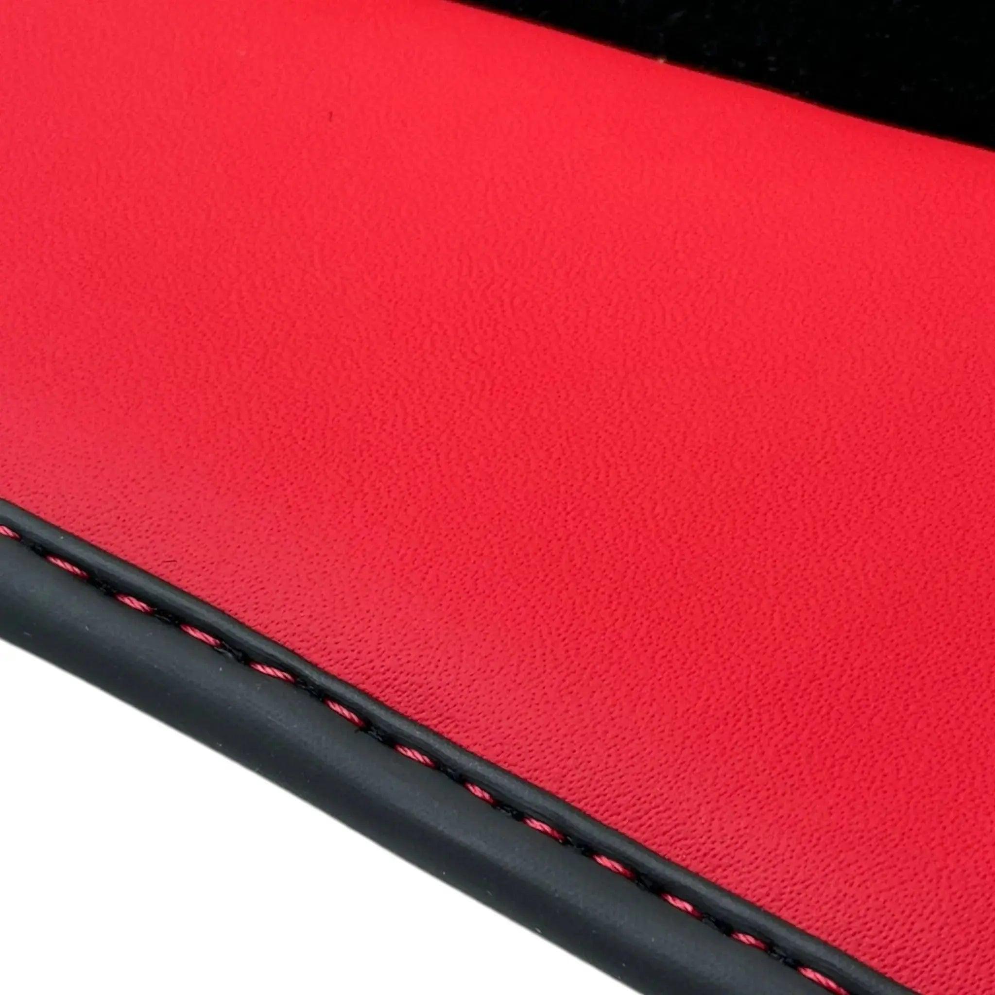Black Floor Mats for Bentley Continental GTC (2006–2011) with Red Leather | ER56 Design - AutoWin