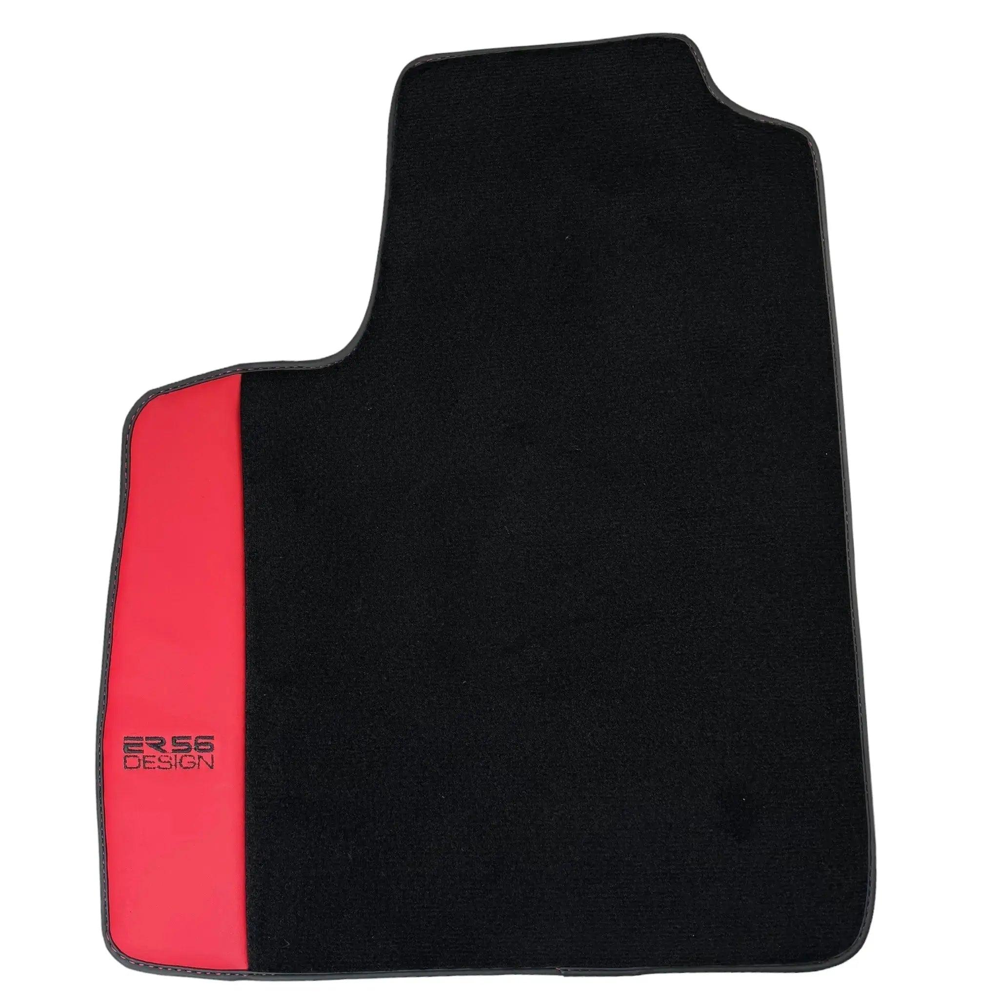 Black Floor Mats for Bentley Continental GTC (2006–2011) with Red Leather | ER56 Design - AutoWin