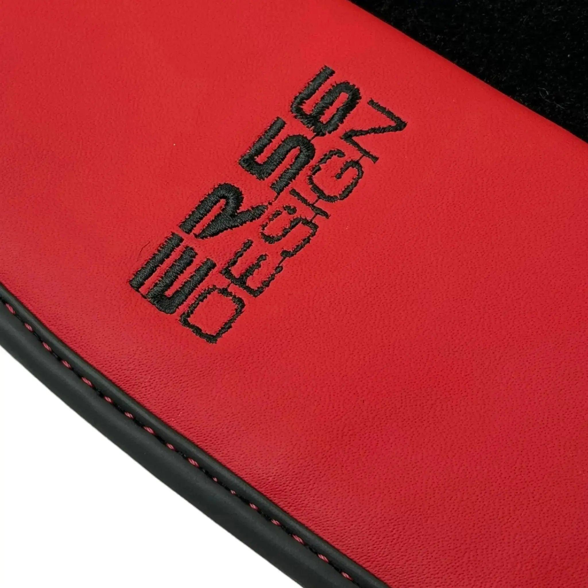 Black Floor Mats for Bentley Continental GTC (2011–2018) with Red Leather | ER56 Design
