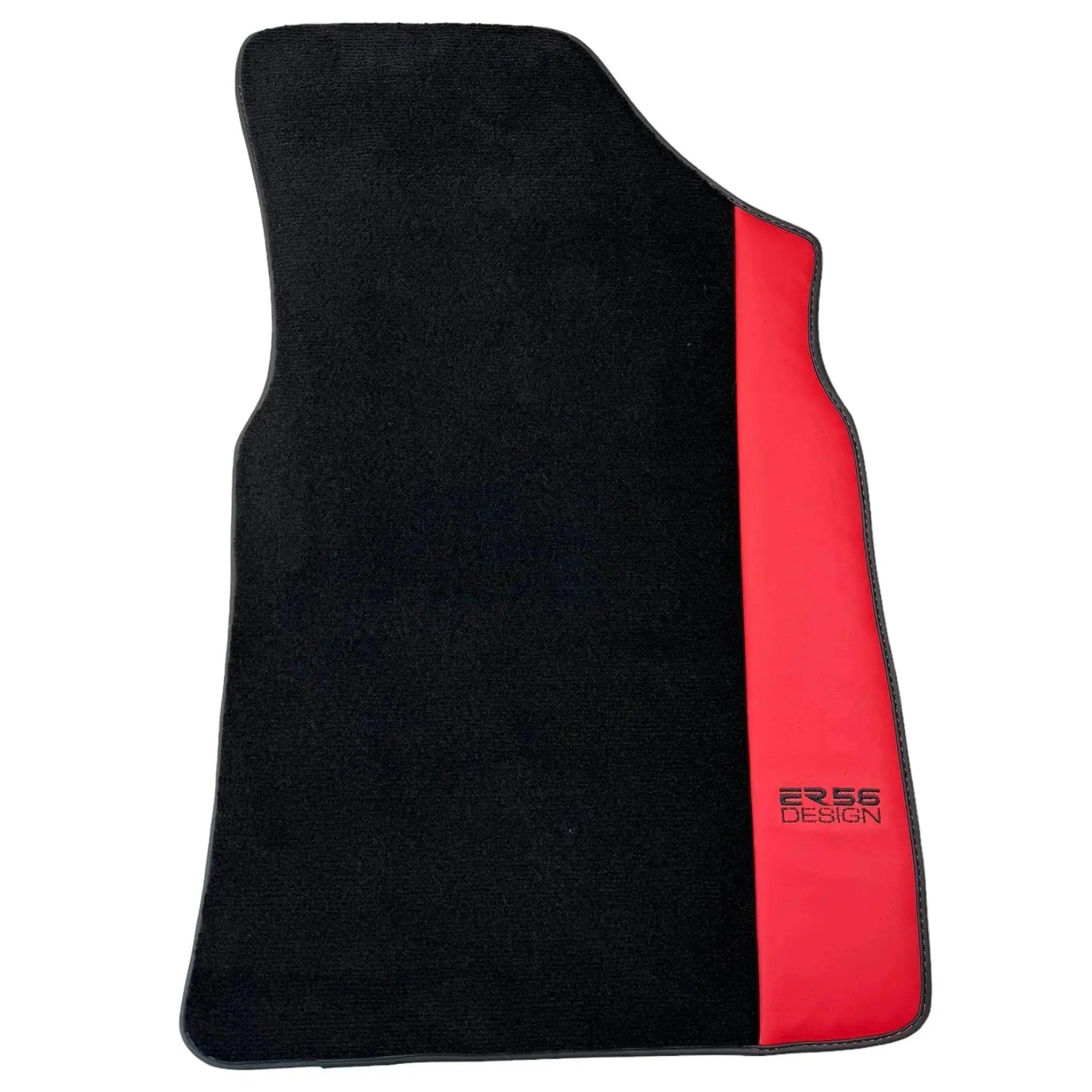 Black Floor Mats for Bentley Continental GTC (2011–2018) with Red Leather | ER56 Design