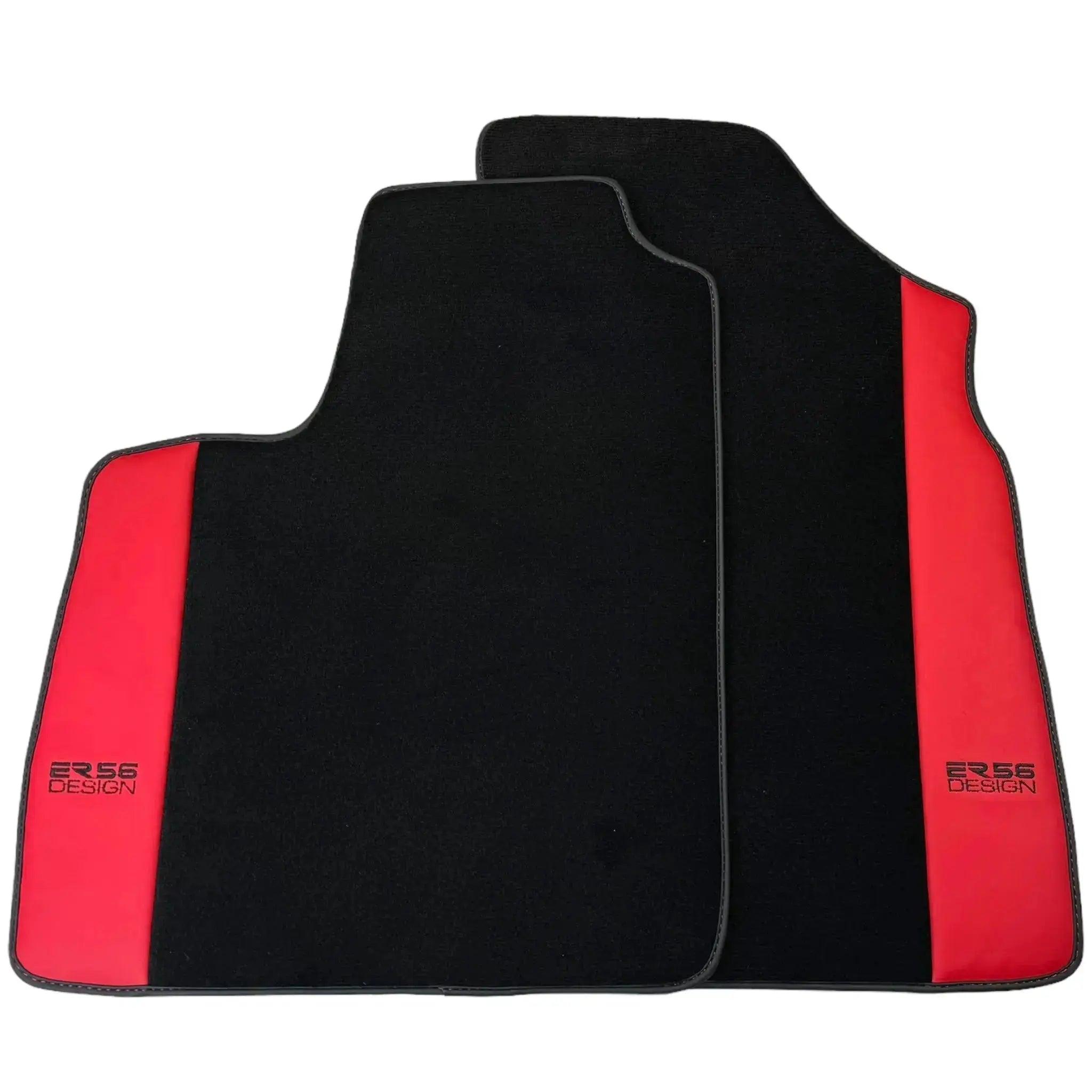 Black Floor Mats for Bentley Continental GTC (2018–2023) with Red Leather | ER56 Design