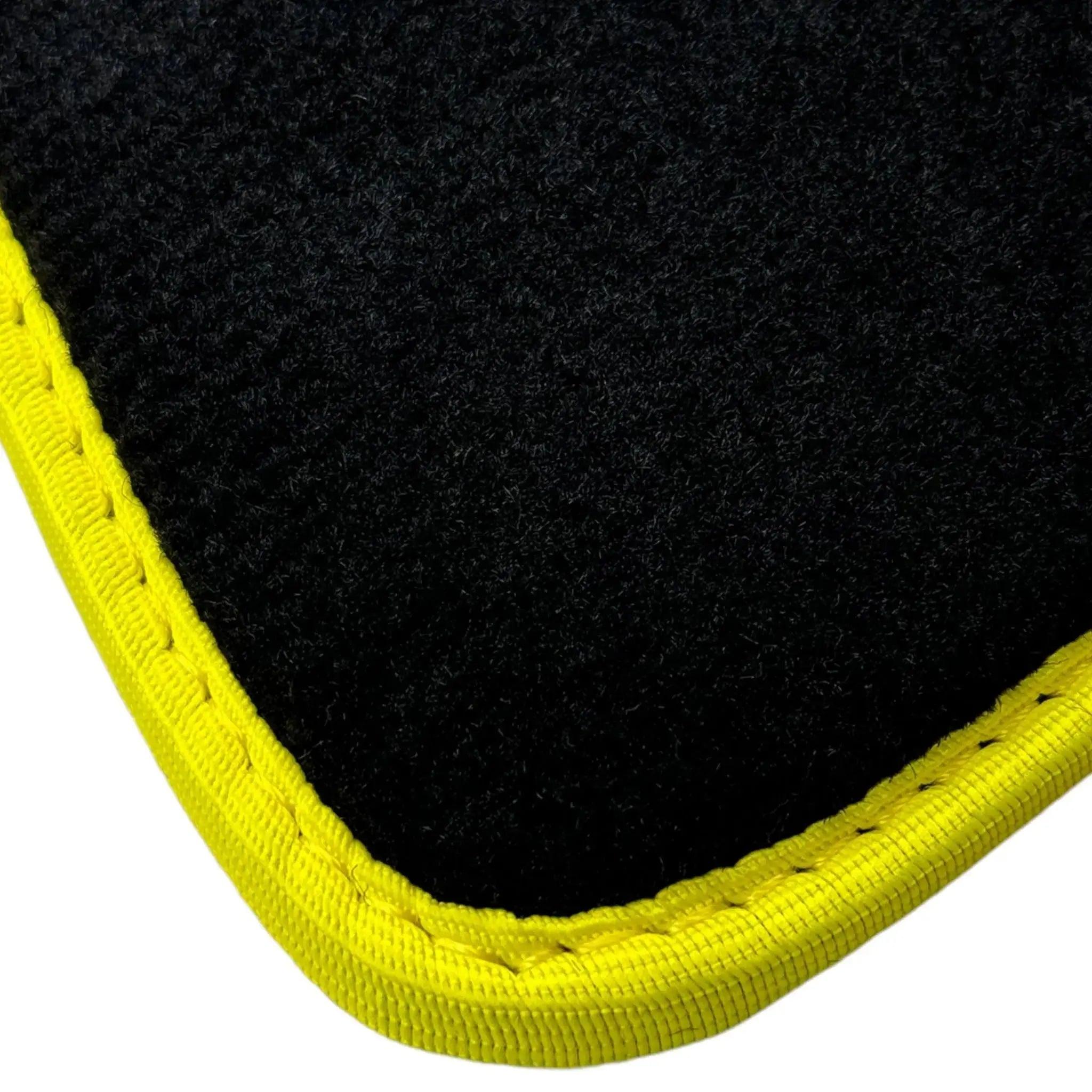 Black Floor Mats For BMW 3 Series E93 | Fighter Jet Edition | Yellow Trim Brand - AutoWin