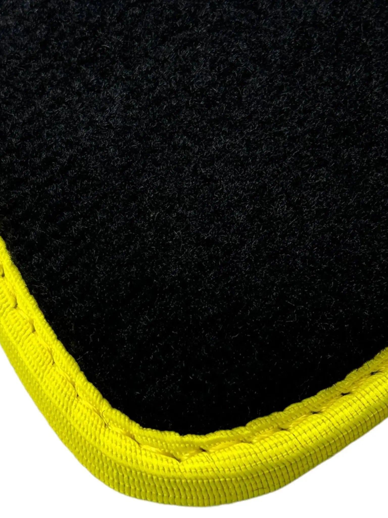 Black Floor Mats For BMW 3 Series G20 | Fighter Jet Edition | Yellow Trim - AutoWin