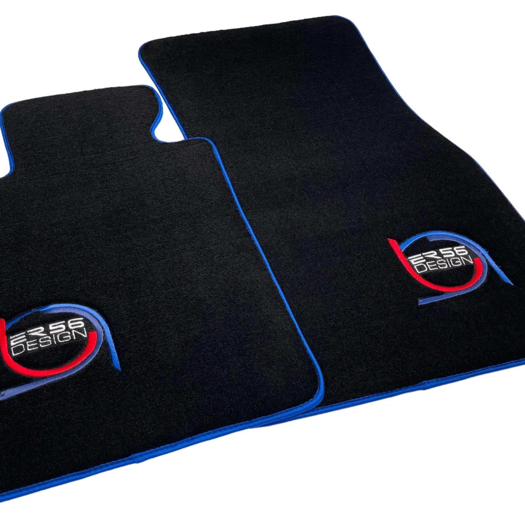 Black Floor Mats For BMW 5 Series G31 Wagon ER56 Design Limited Edition Blue Trim - AutoWin