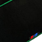 Black Floor Mats For BMW 7 Series E65 | Green Trim AutoWin Brand - AutoWin