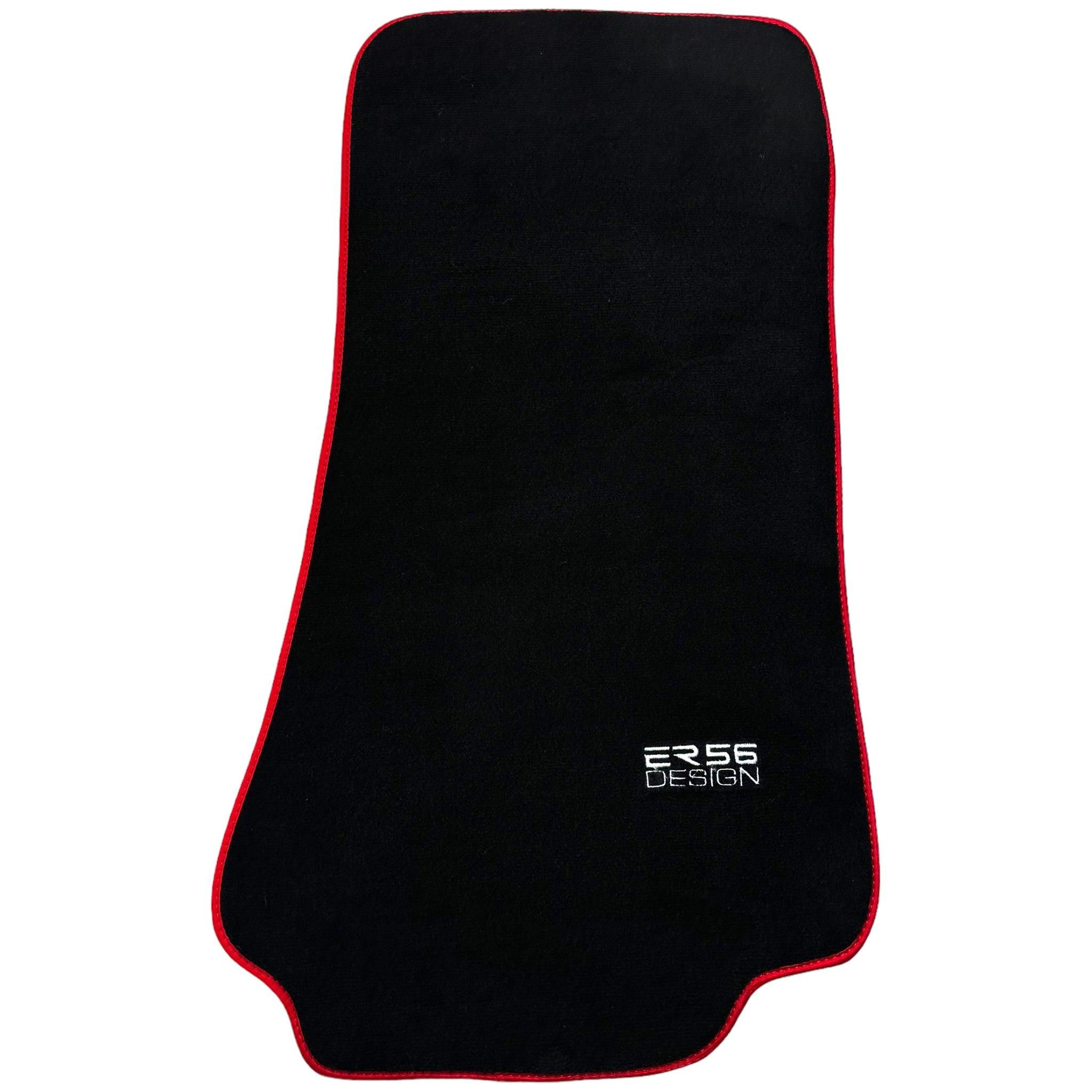 Black Floor Mats For BMW 8 Series E31 2-door Coupe (1989-1999) ER56 Design with Red Trim