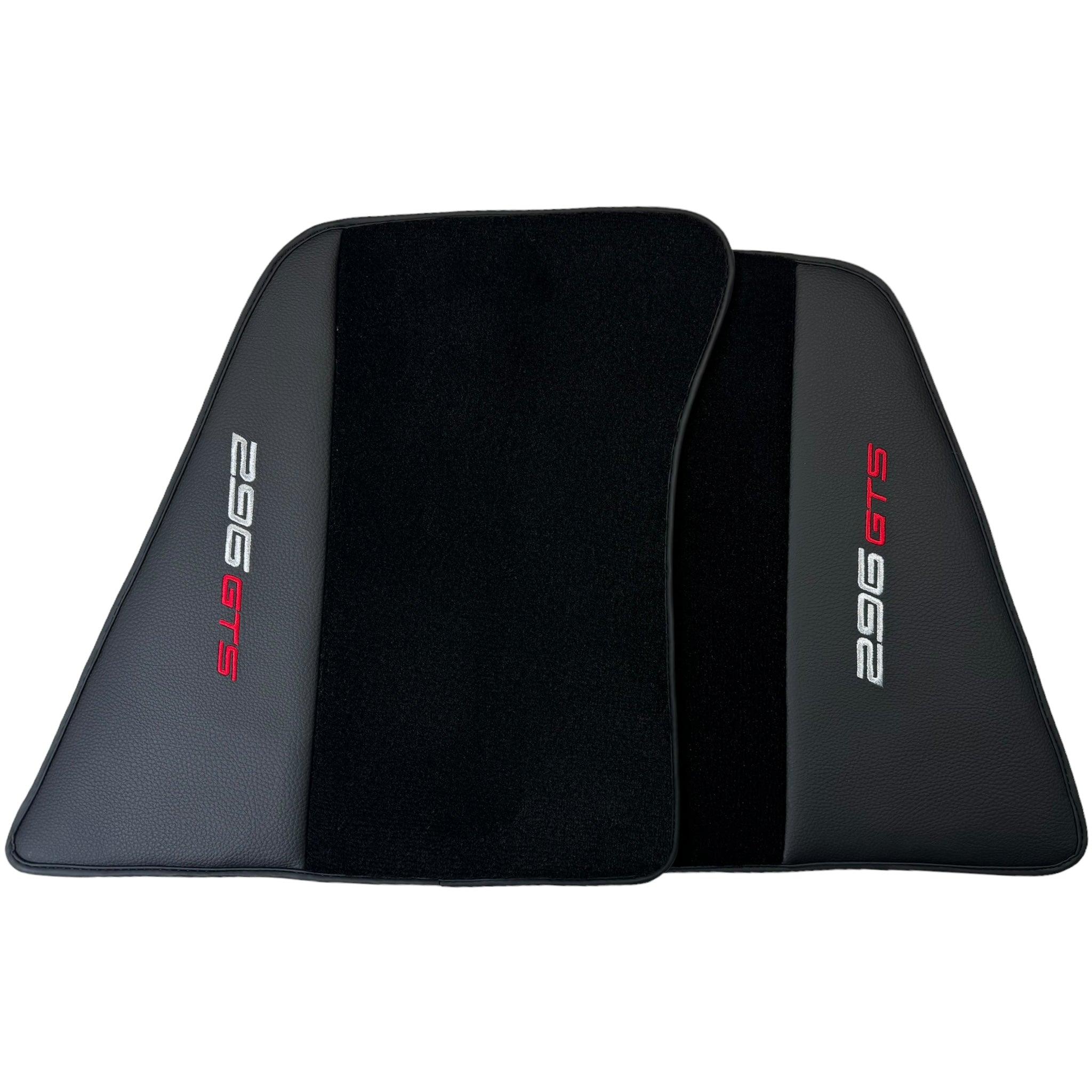 Black Floor Mats for Ferrari 296 GTS (2022-2024) with Leather - AutoWin