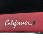 Black Floor Mats for Ferrari California T (2015–2018) with Bordeaux Nappa Leather