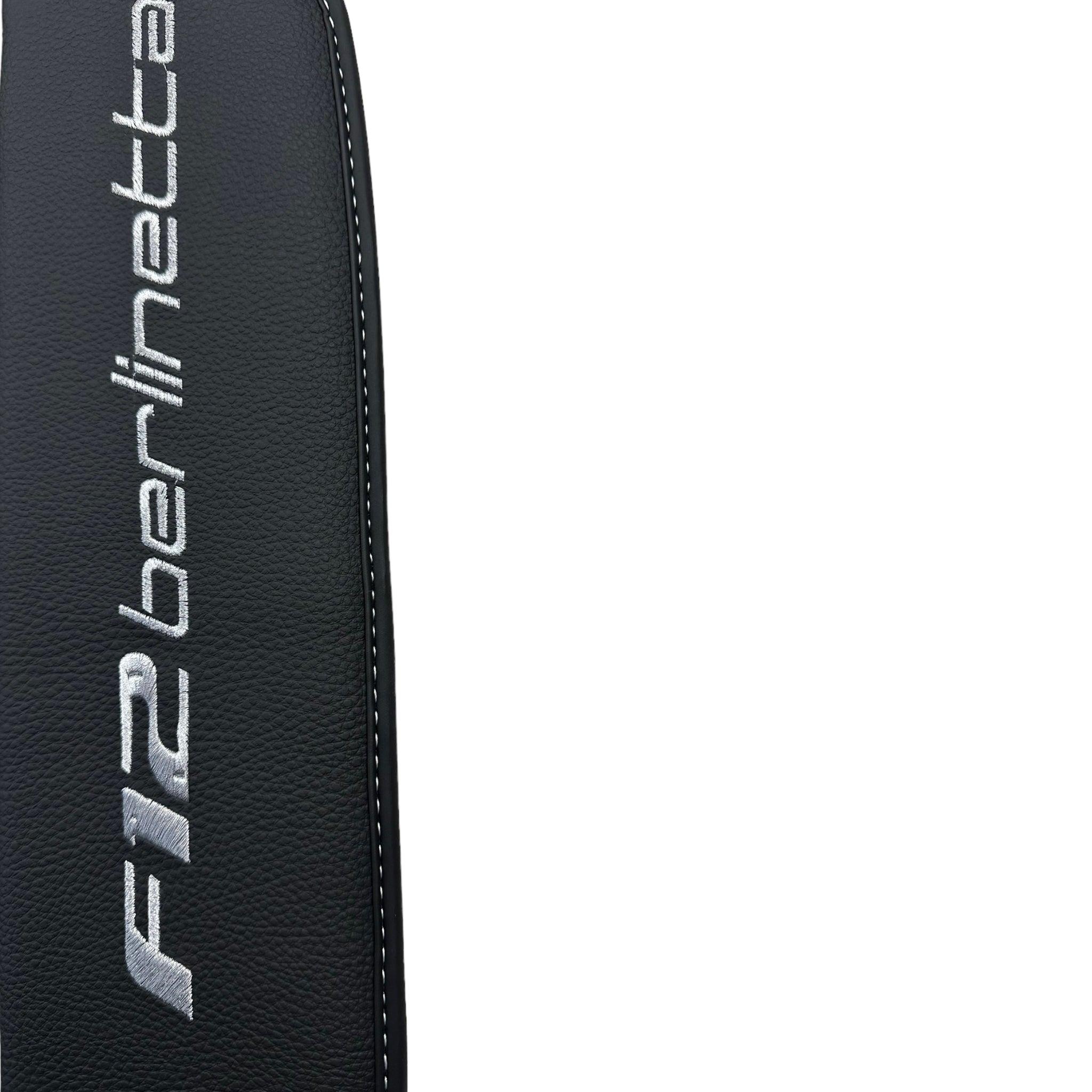 Black Floor Mats for Ferrari F12 Berlinetta (2012-2022) with Leather
