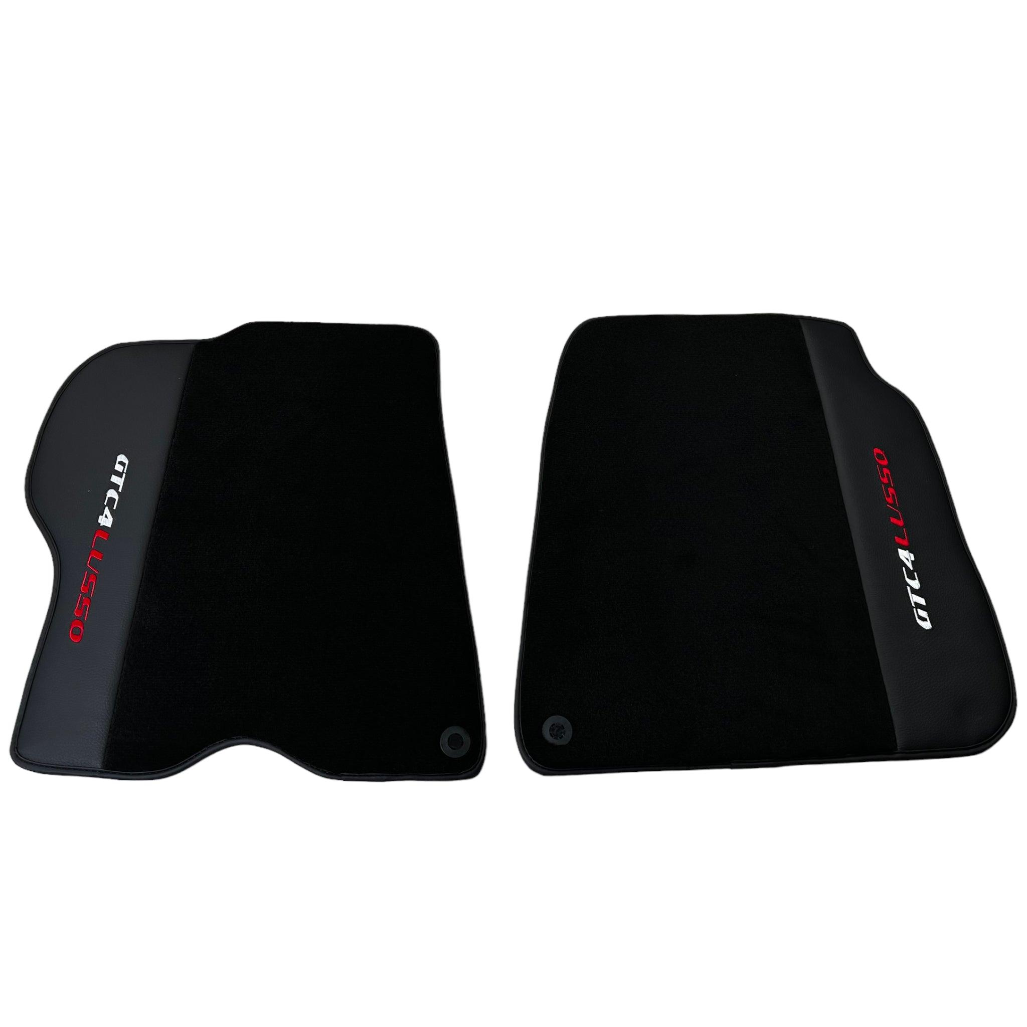 Black Floor Mats For Ferrari GTC4 Lusso (2016-2023) with Leather