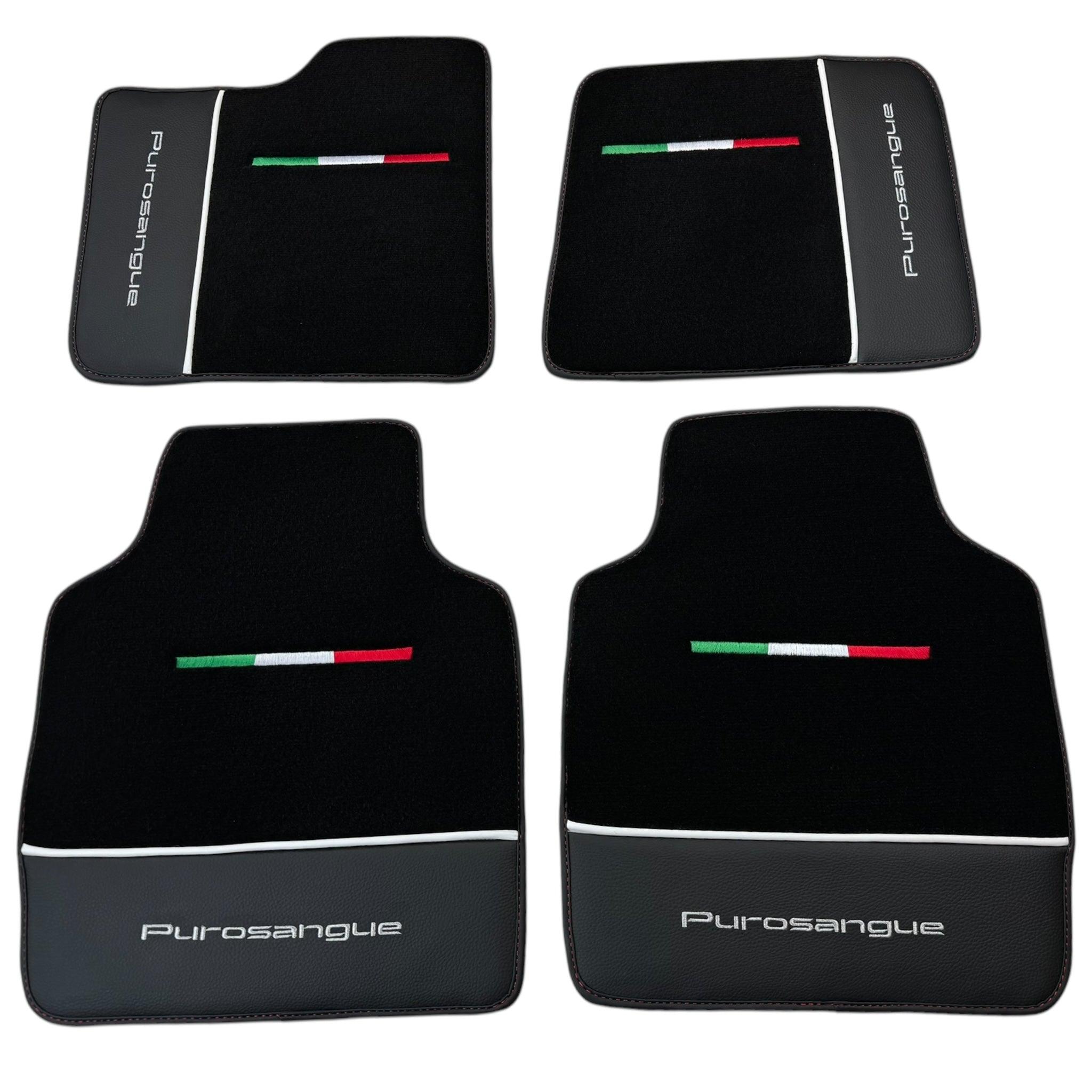 Black Floor Mats for Ferrari Purosangue with Leather - AutoWin