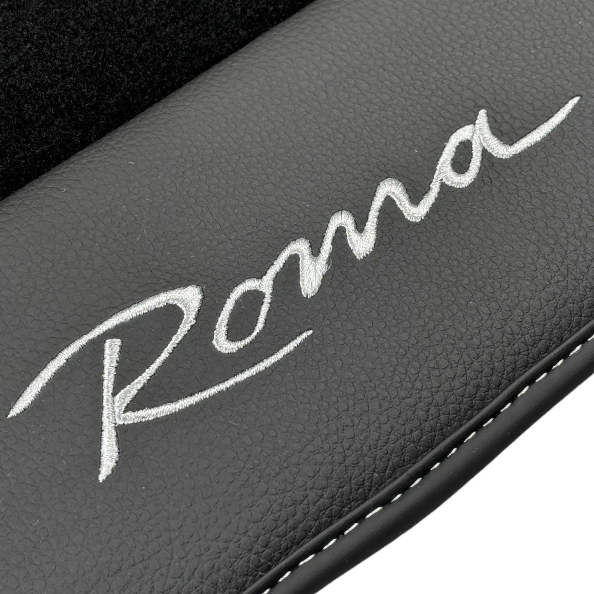 Black Floor Mats for Ferrari Roma (2021-2024) with Leather
