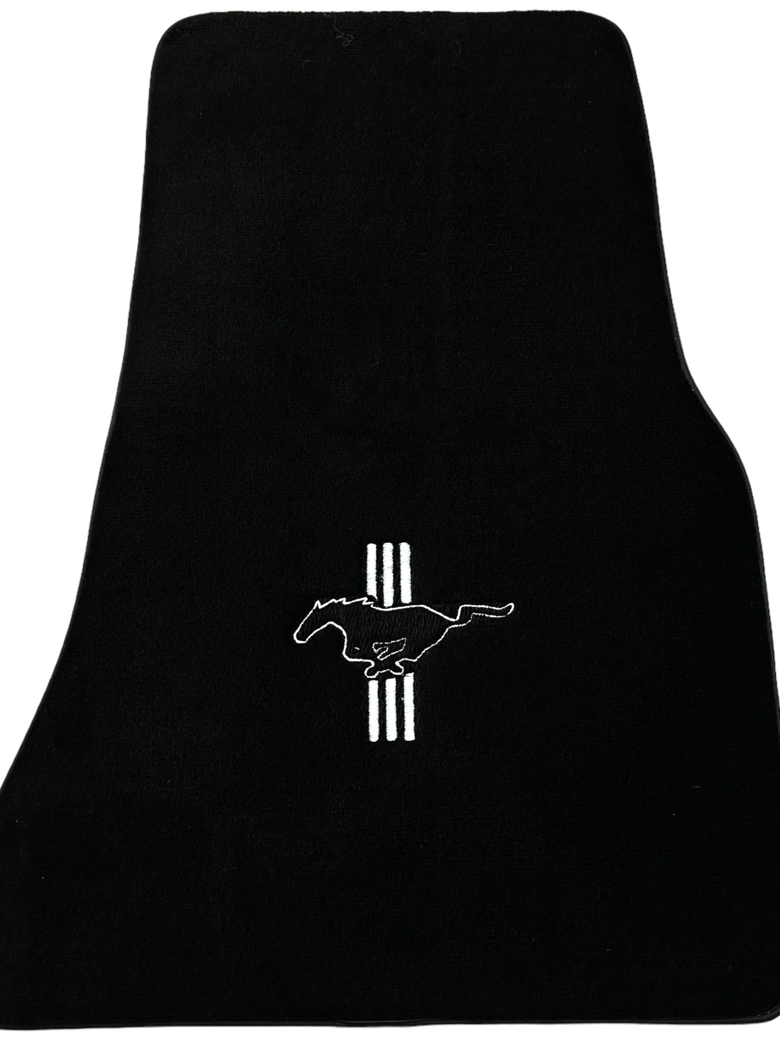 Black Floor Mats For Ford Mustang V (2004-2010) With Pony
