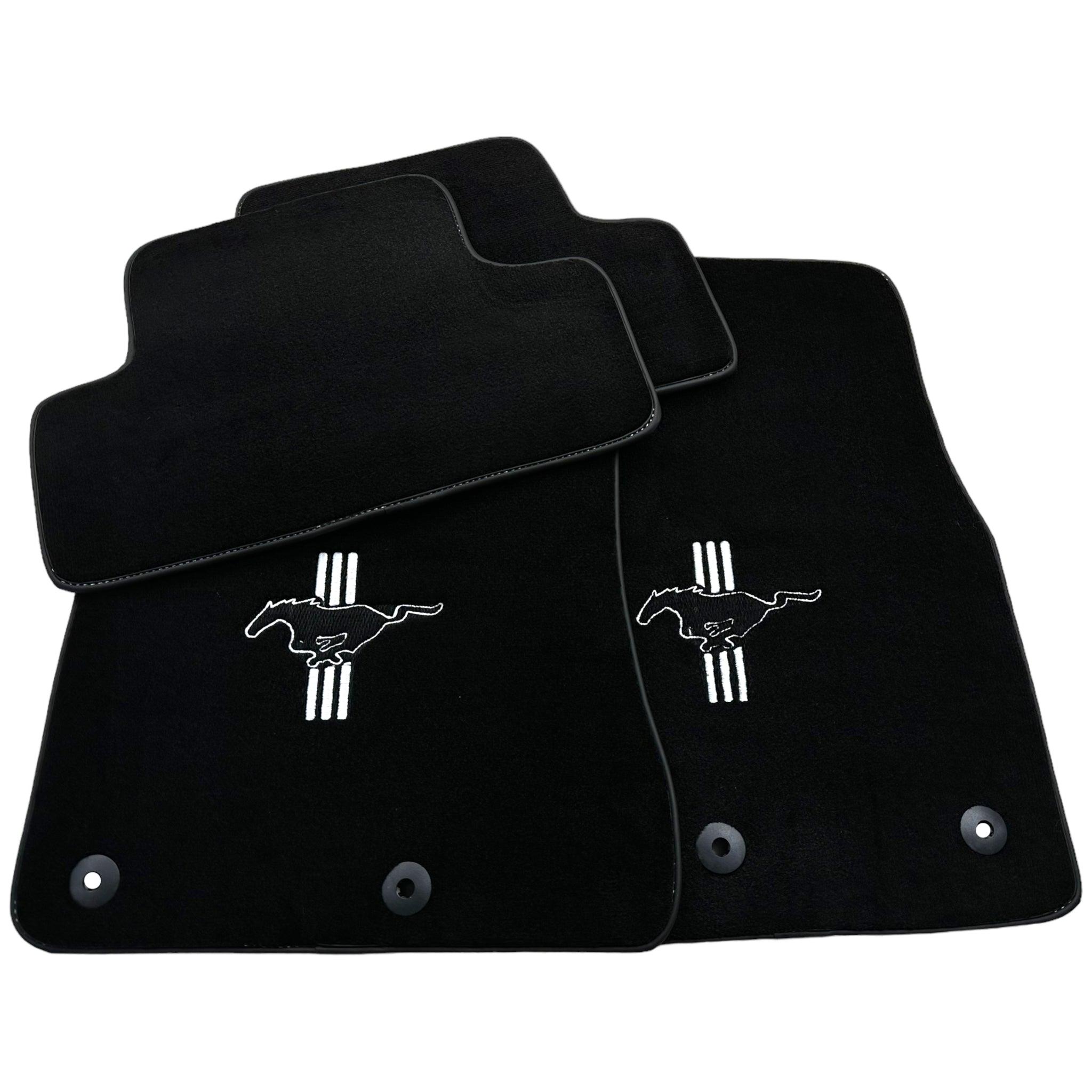 Black Floor Mats For Ford Mustang V FL (2011-2014) With Pony