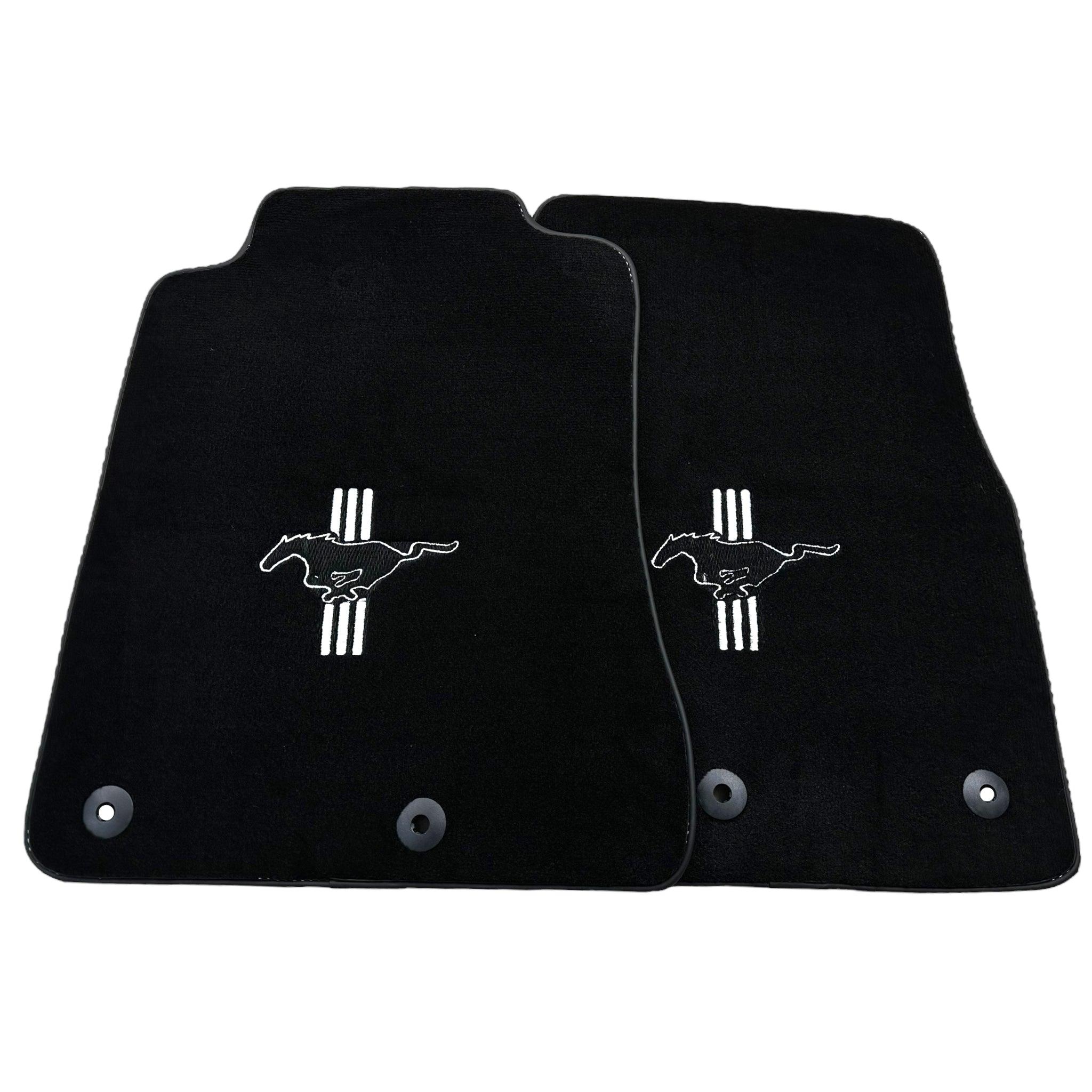 Black Floor Mats For Ford Mustang V FL (2011-2014) With Pony