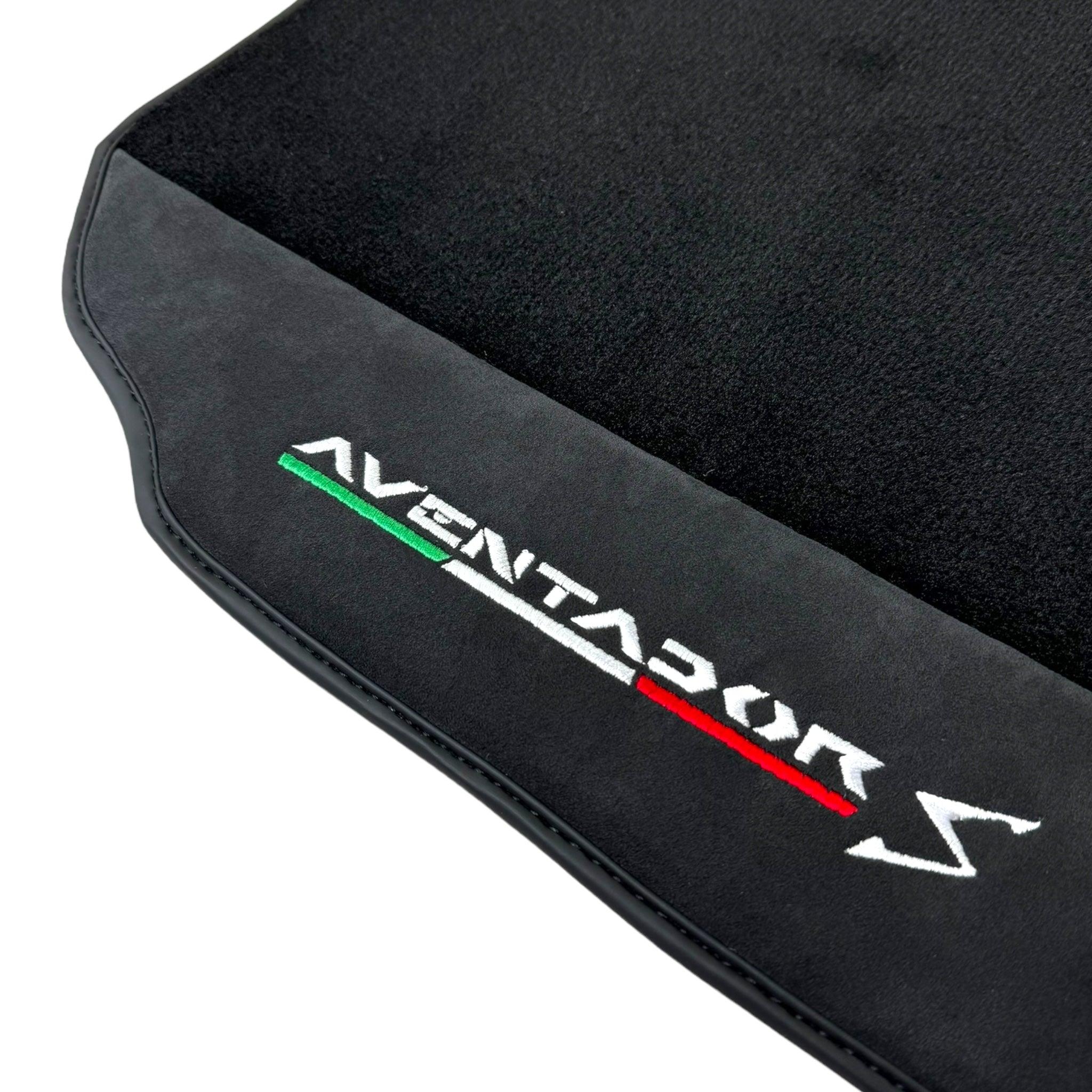Black Floor Mats for Lamborghini Aventador S with Alcantara Leather