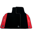 Customizable Black Floor Mats for Lamborghini Aventador With Red Leather