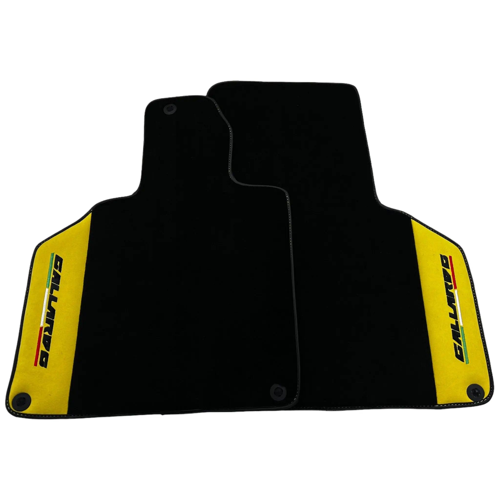 Black Floor Mats for Lamborghini Gallardo With Yellow Alcantara Leather